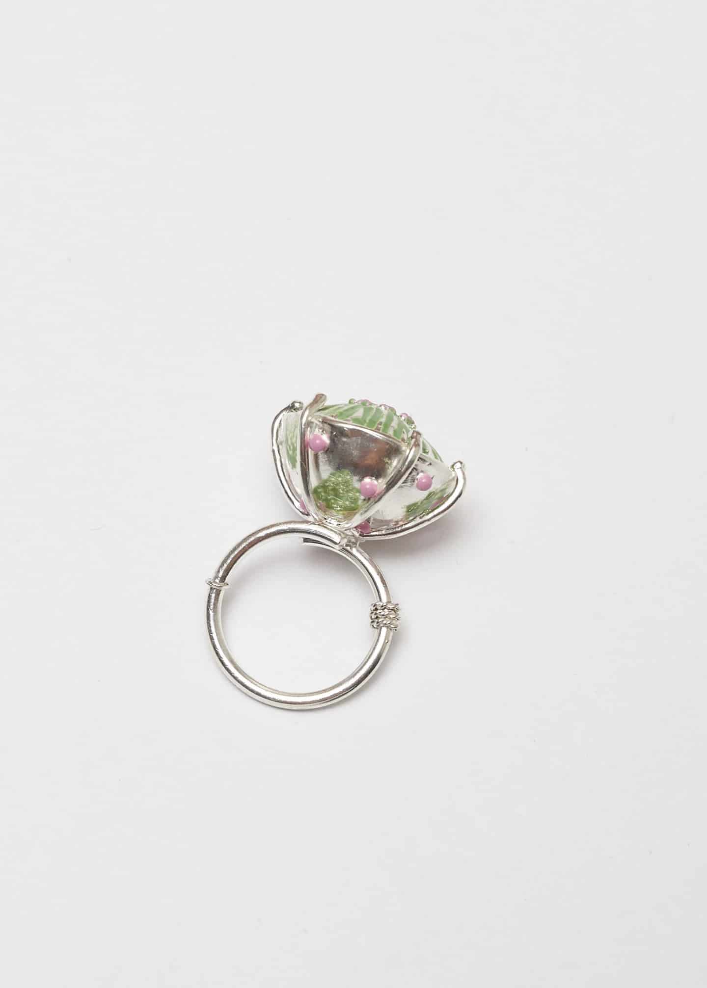 Anillo Sombrerito maxi pistacho lila - miniatura 3