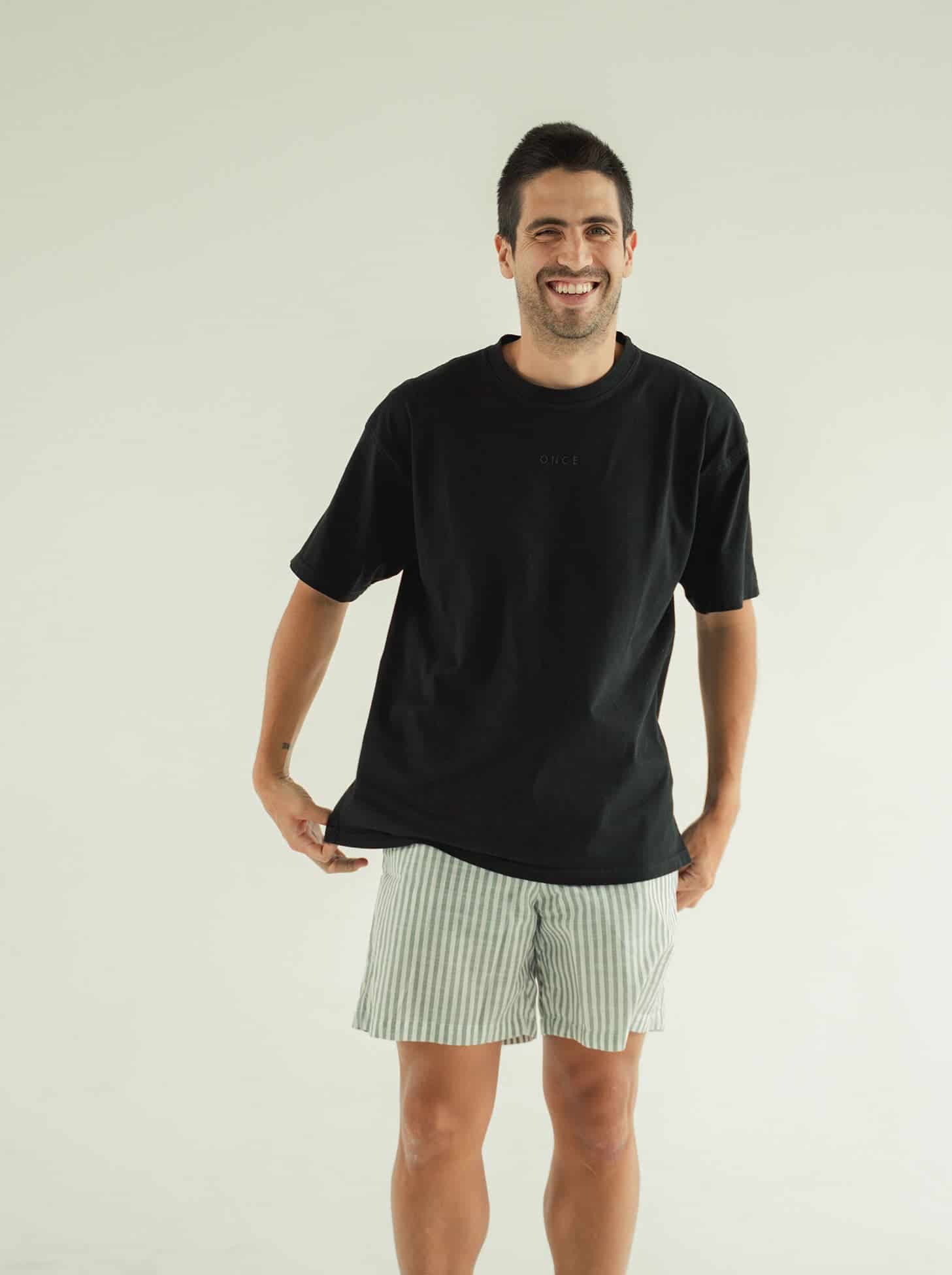 Pijama Pantaloneta Resort Rayas - Militar - miniatura 1