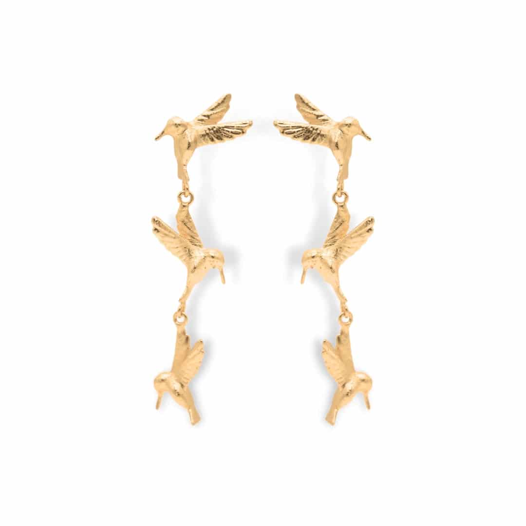 Aretes largos de colibrí - miniatura 1