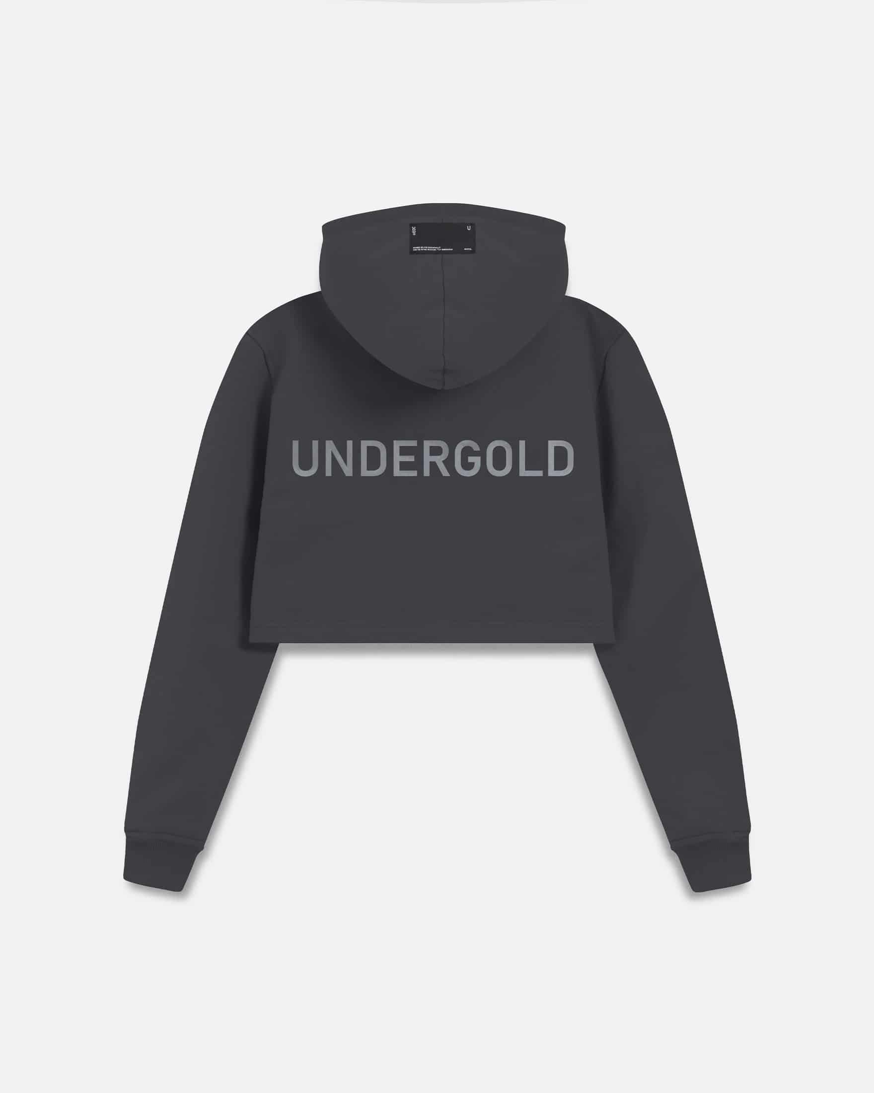 Line Basic Slim Fit Zip Up Cropped Hoodie Dark Gray - miniatura 3