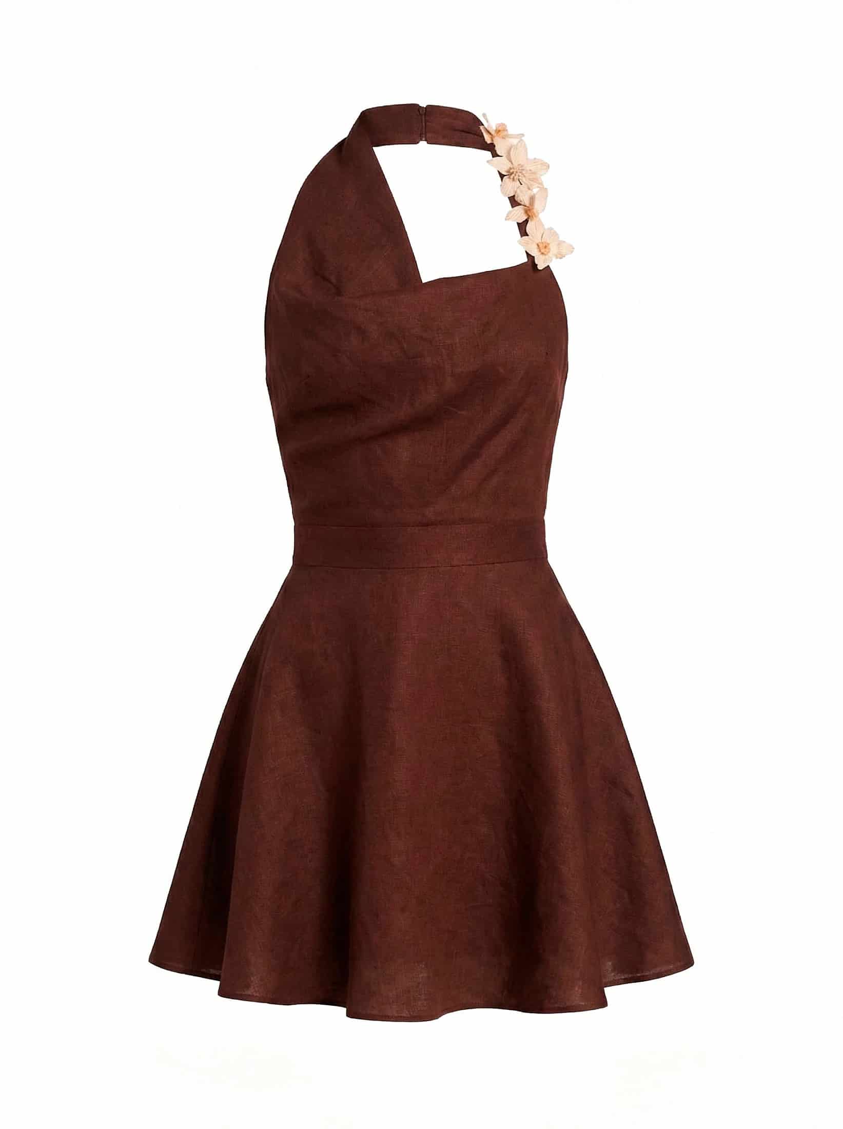 ZELDA DRESS UMBER BROWN - miniatura 1