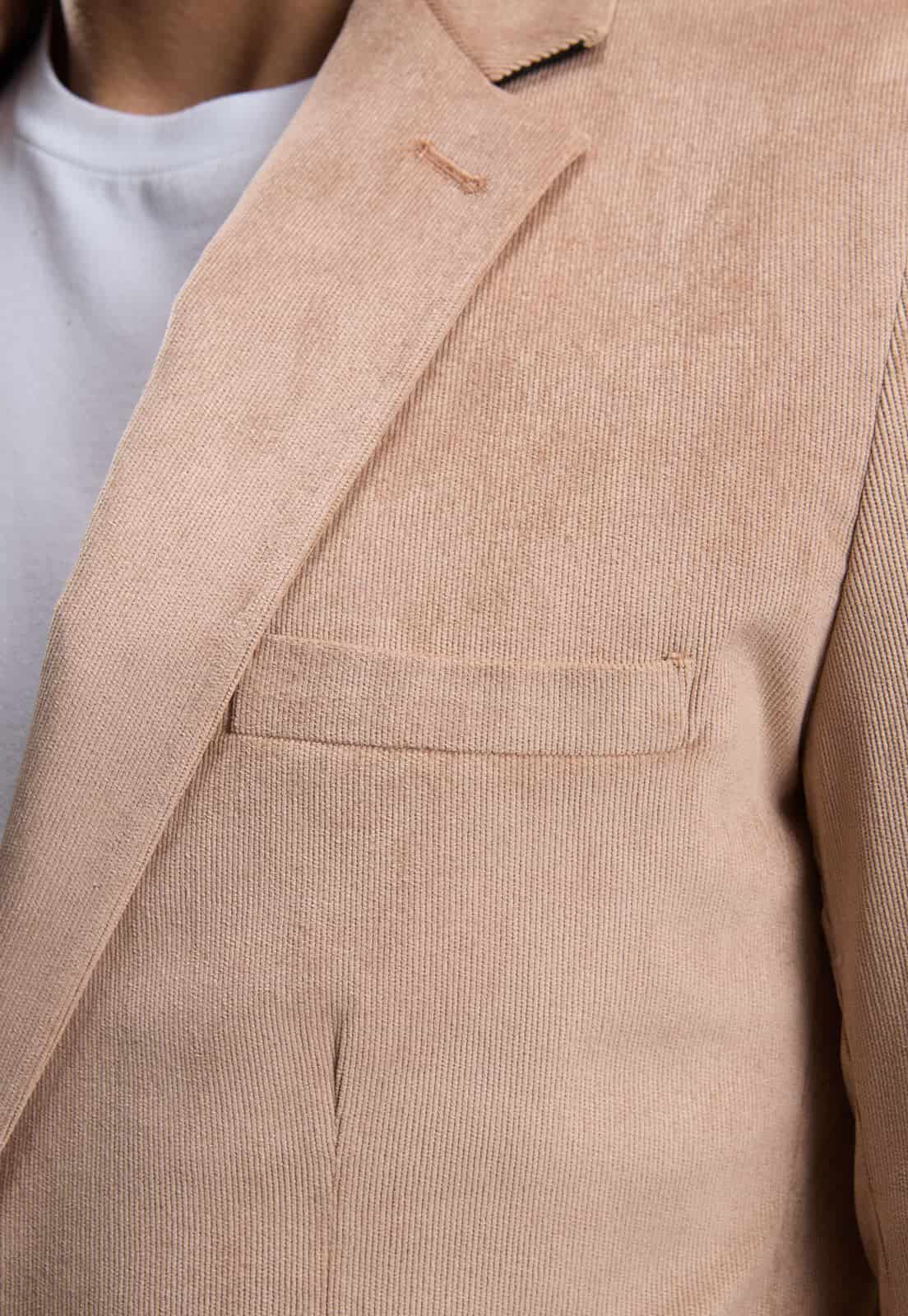 Blazer en pana beige - miniatura 5