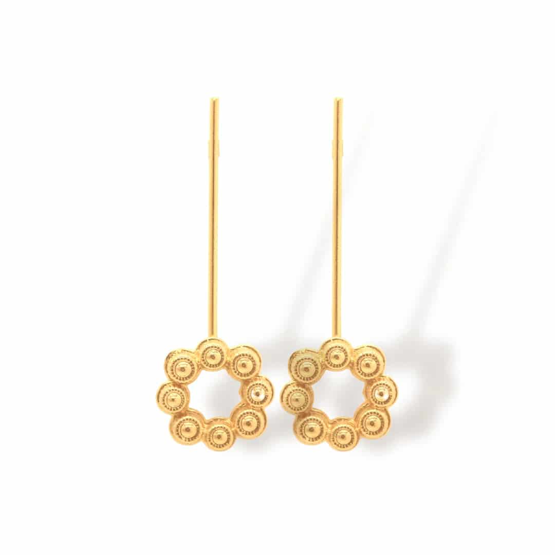 Aretes de coronas circulares largos - miniatura 1