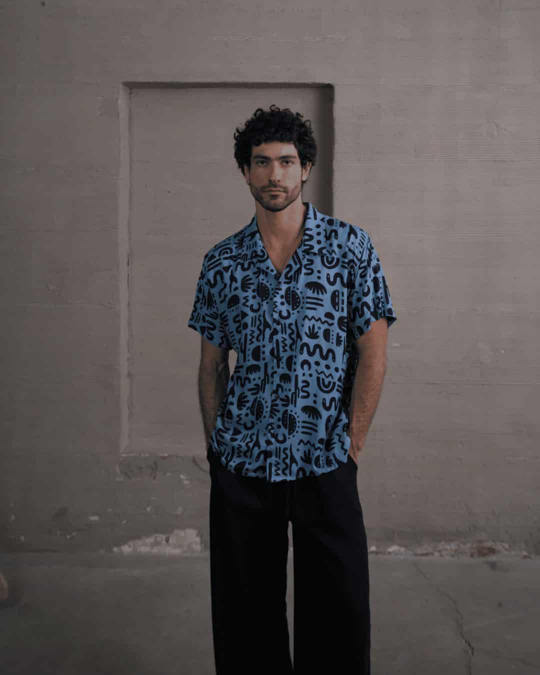 Camisa 3/4 onda azul - miniatura 6