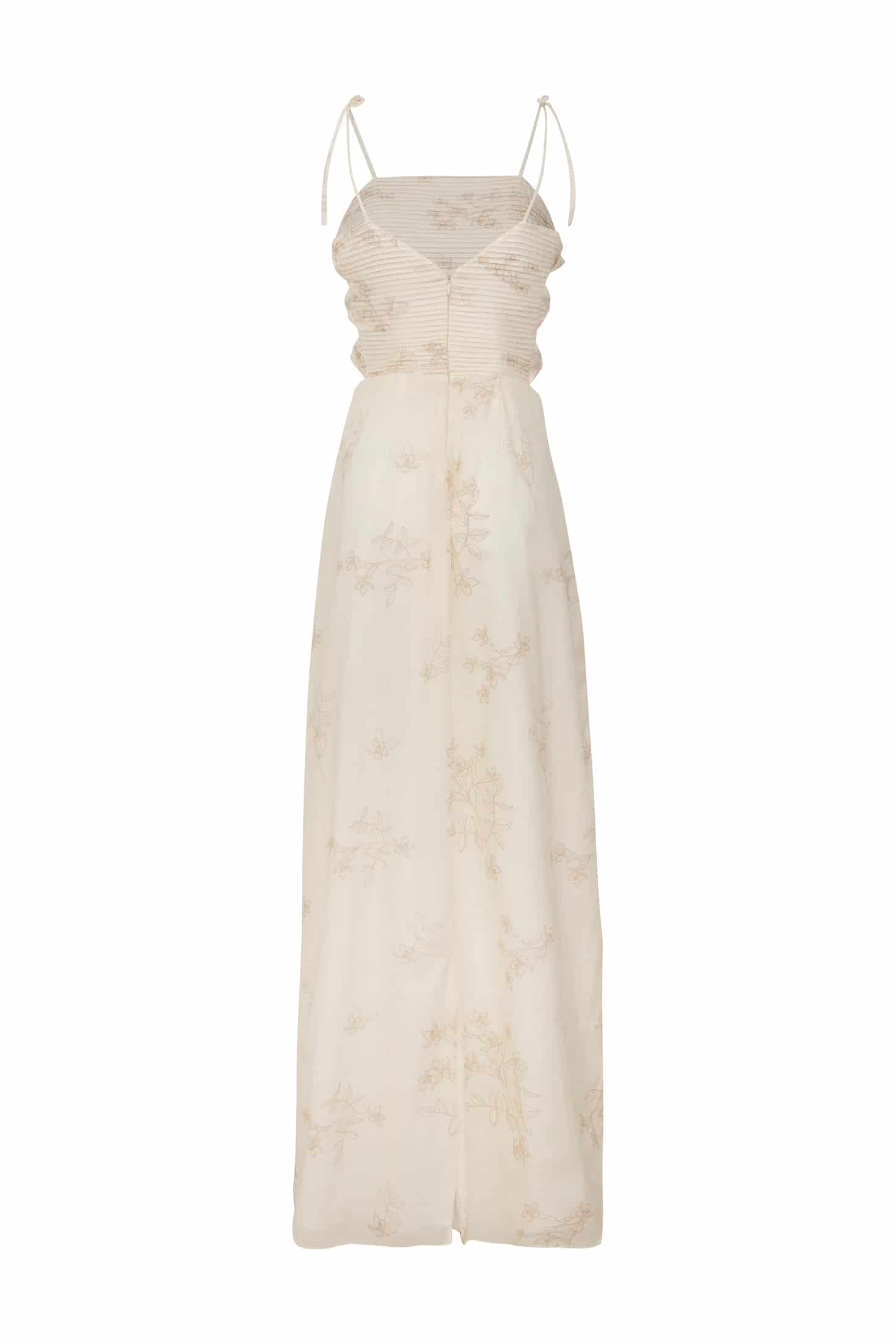 Tejada Pleated Cotton Midi Dress / Ivory Guayacan - miniatura 3