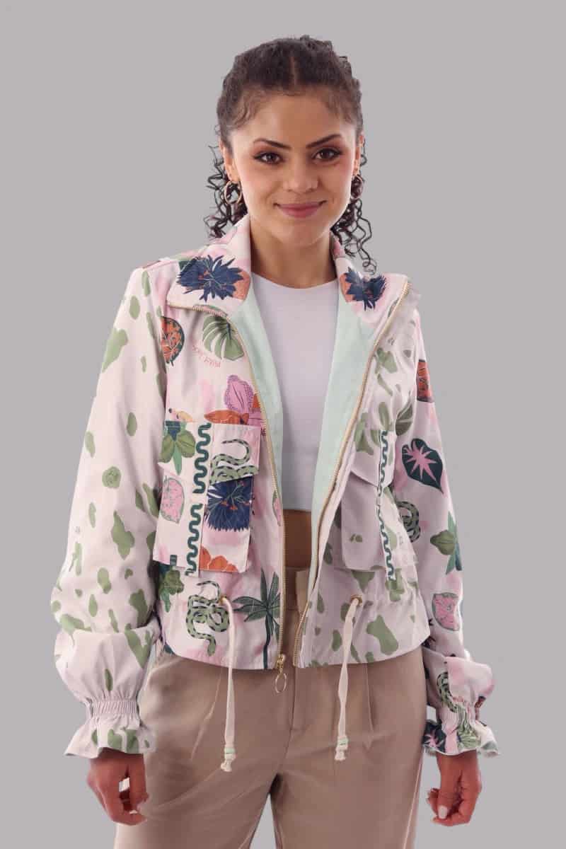 Chaqueta corta estampada  Orquídea Clara - miniatura 1