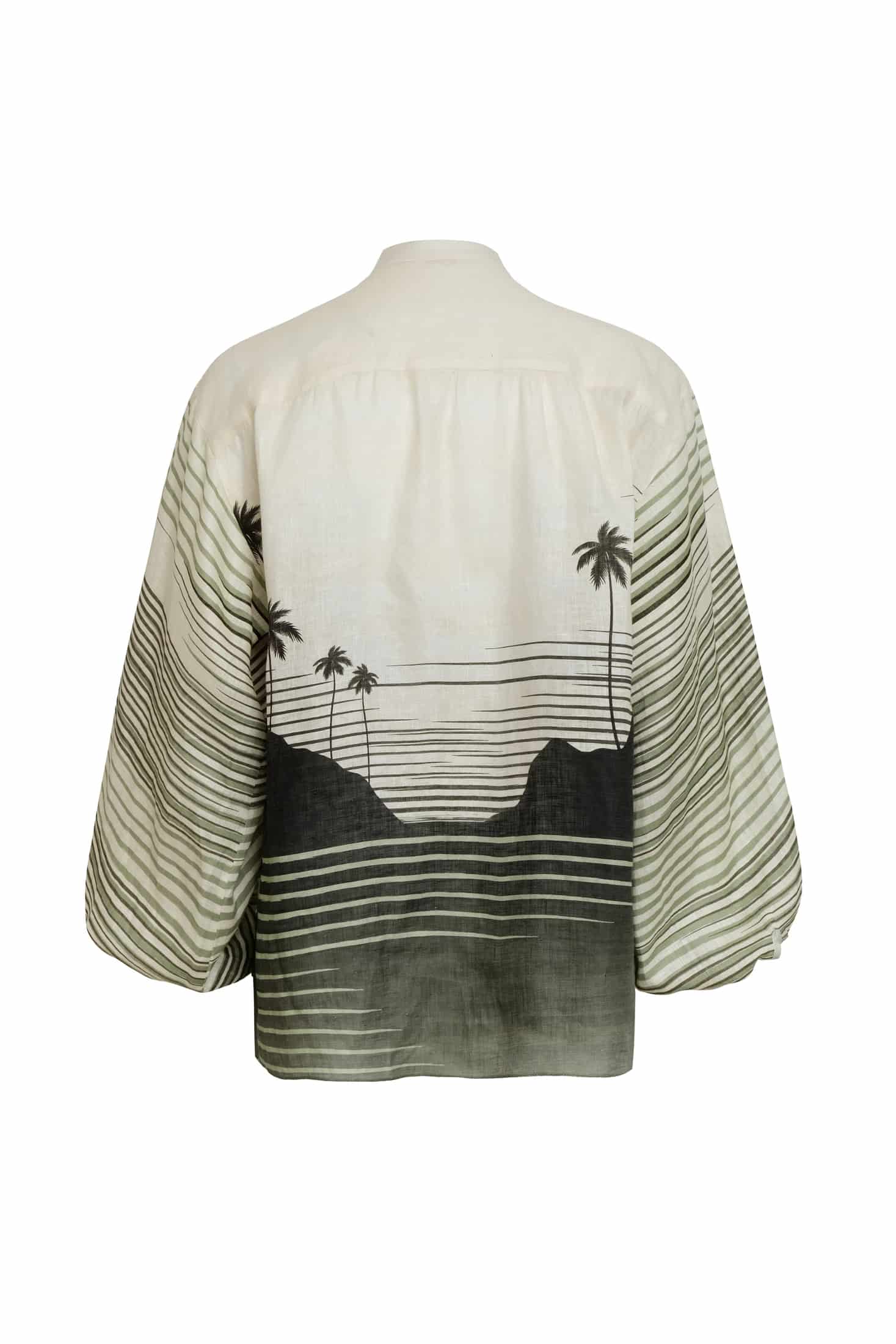 Don Simon Linen Shirt / Green Tropical Landscape - miniatura 3