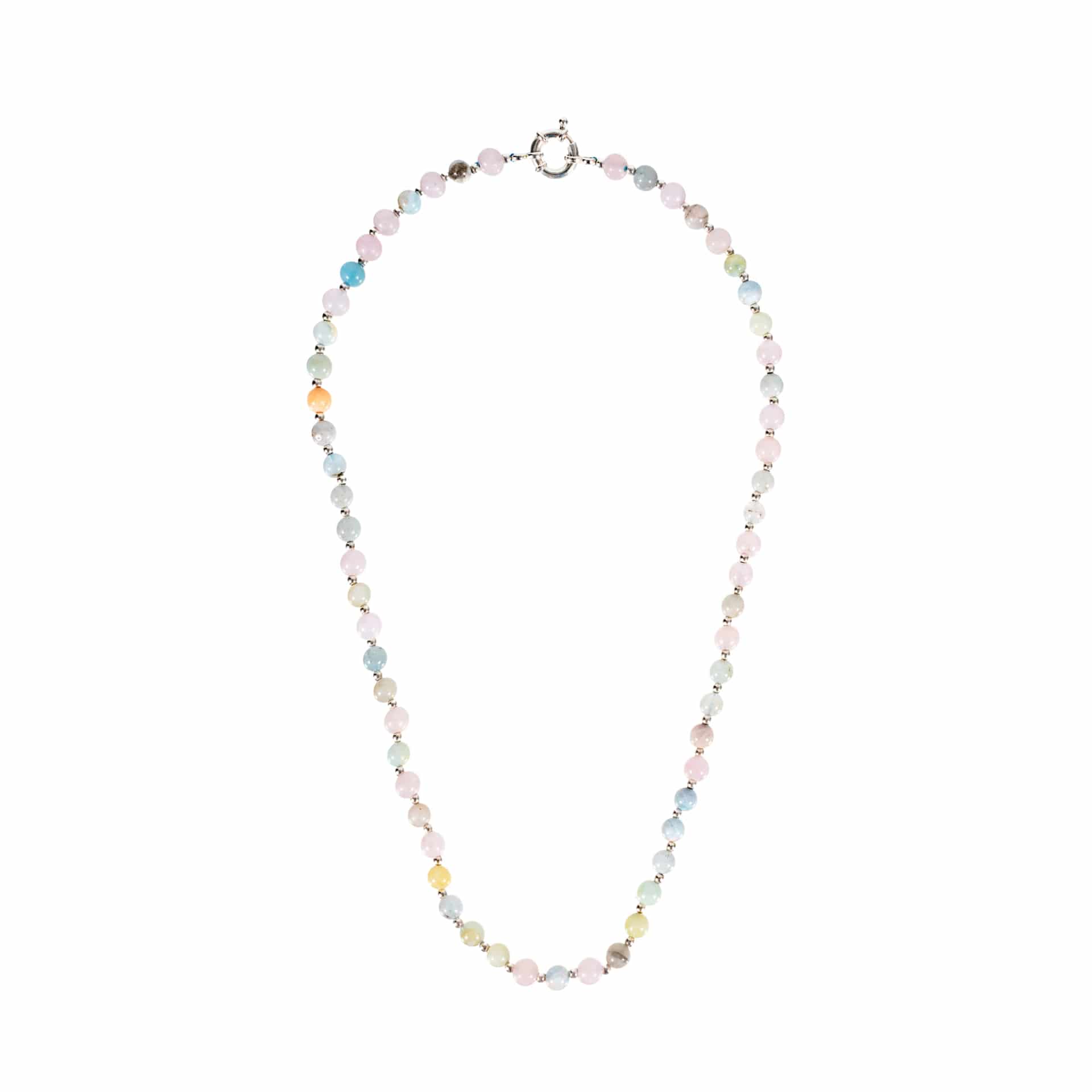 AQUA VOID NECKLACE | COLLAR DE PIEDRAS AGUA MARINA Y BALINES EN PLATA 925 - miniatura 1