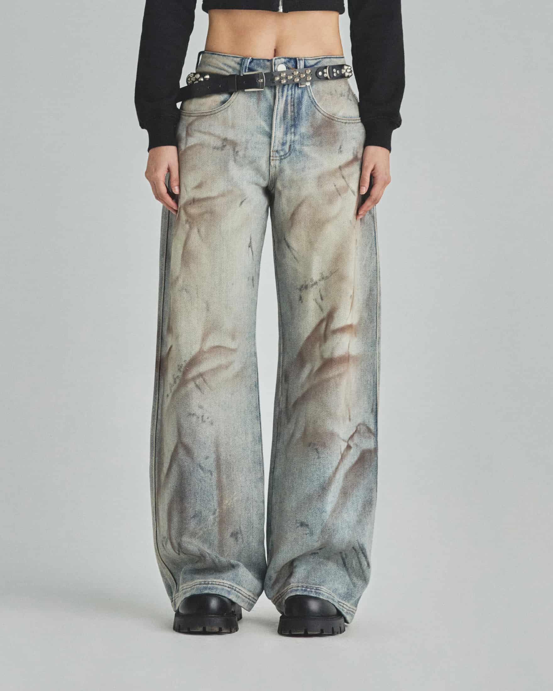 W Capsule UNDRGLD Wide Jeans Dirty Blue - miniatura 2