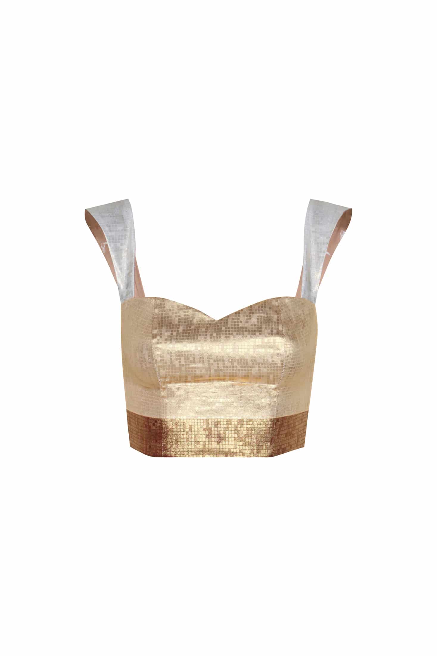 Calima Silk Jacquard Crop Top / Terra Stripes - miniatura 1