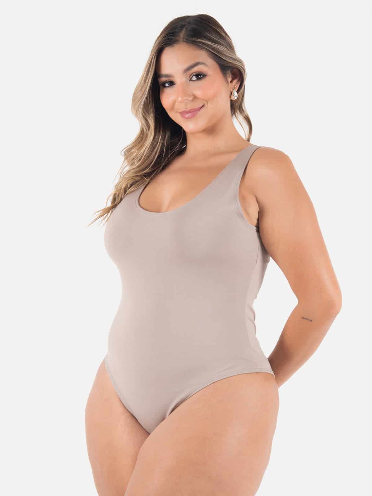 body dama camel talla plus - miniatura 3