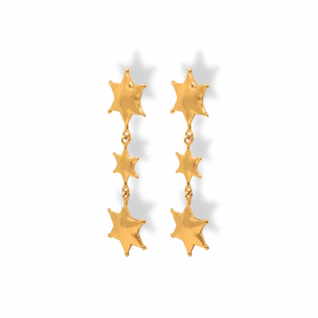 Aretes largos con estrellas de sheriff - miniatura 2