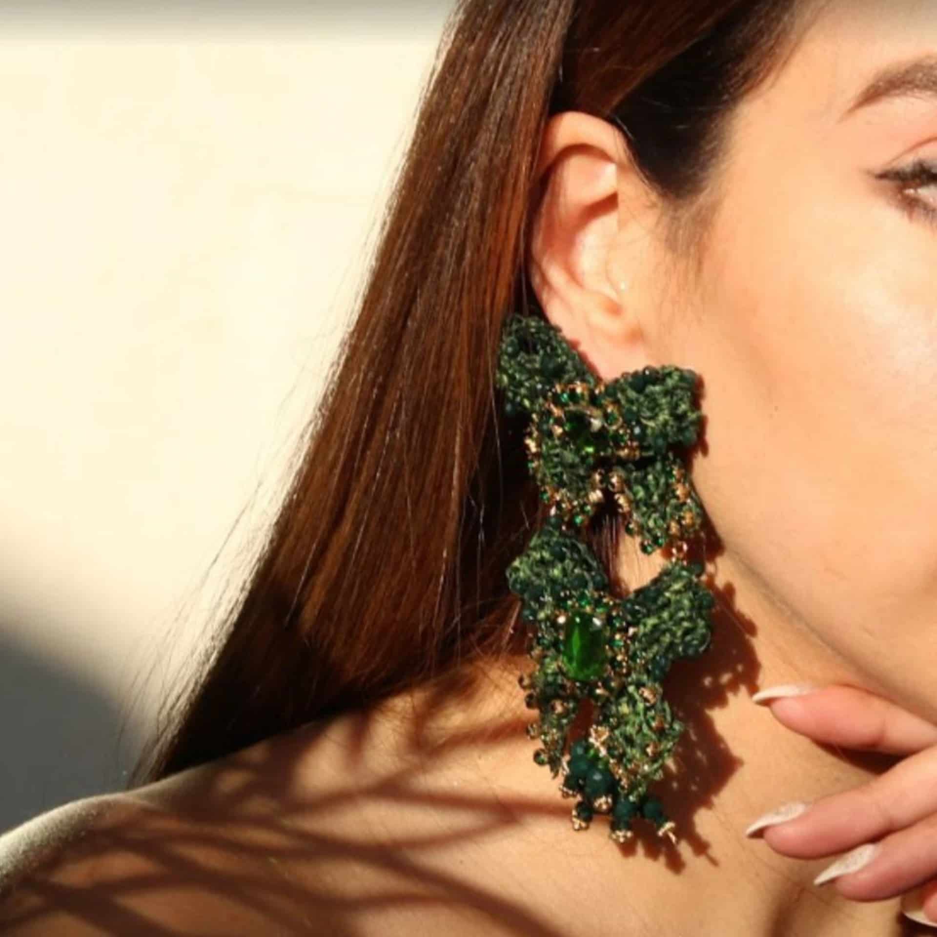 Green Bow Earrings - miniatura 2