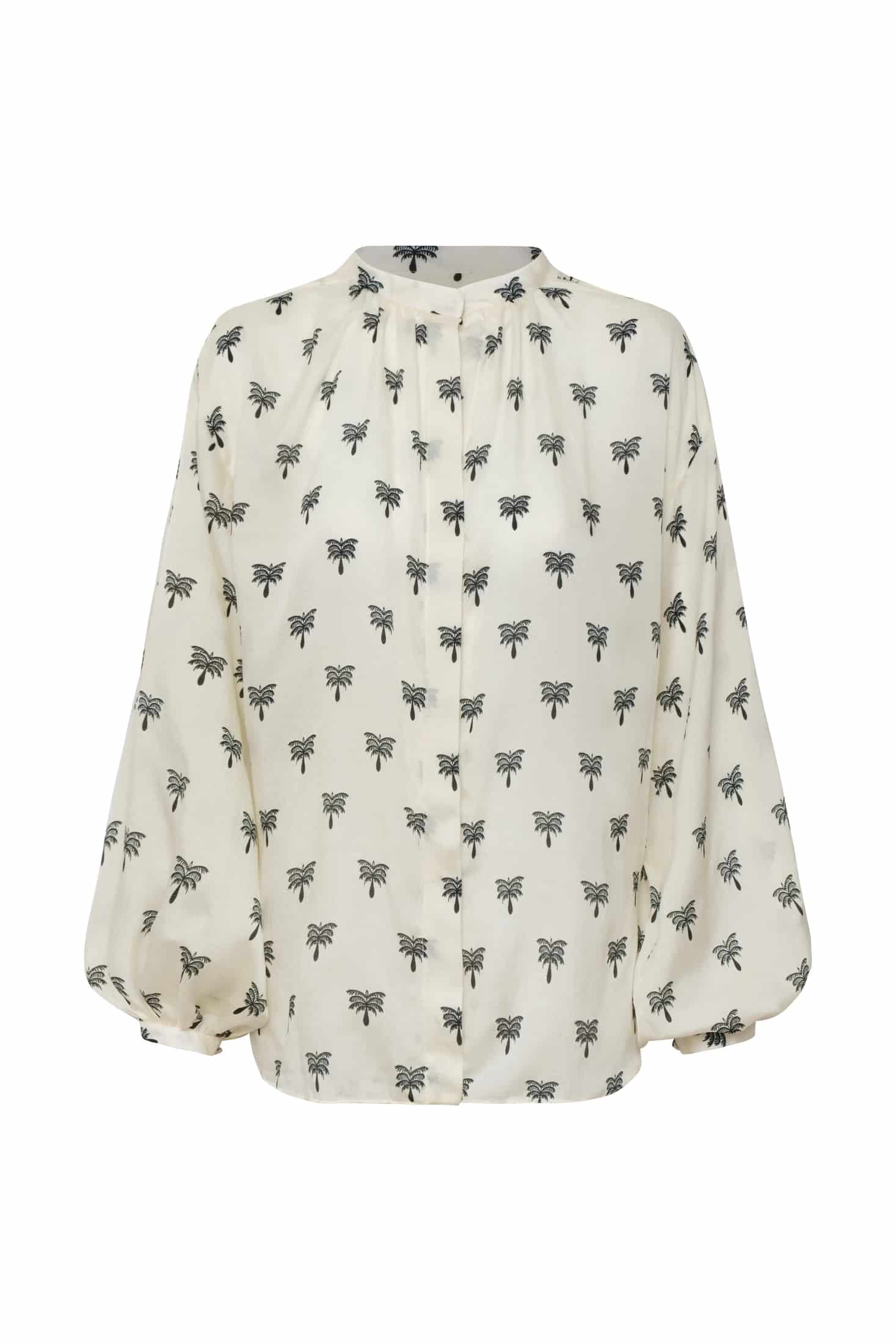 Don Simon Martellato Silk Shirt / Ivory - Black Polka Palms - miniatura 1