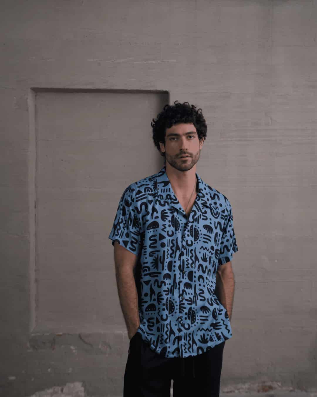 Camisa 3/4 onda azul - miniatura 4
