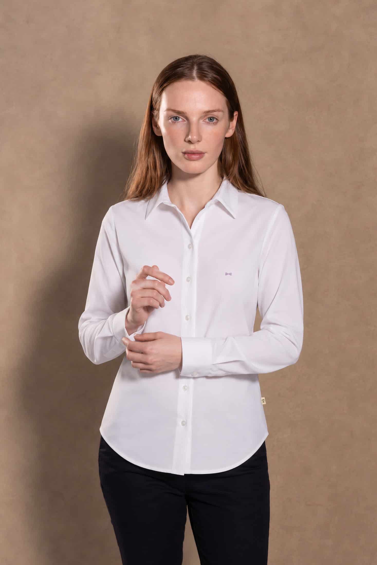 Camisa Perfromance Oxford De Mujer Blanco - miniatura 2