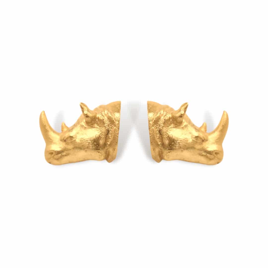 Aretes cabeza de rinoceronte - miniatura 1