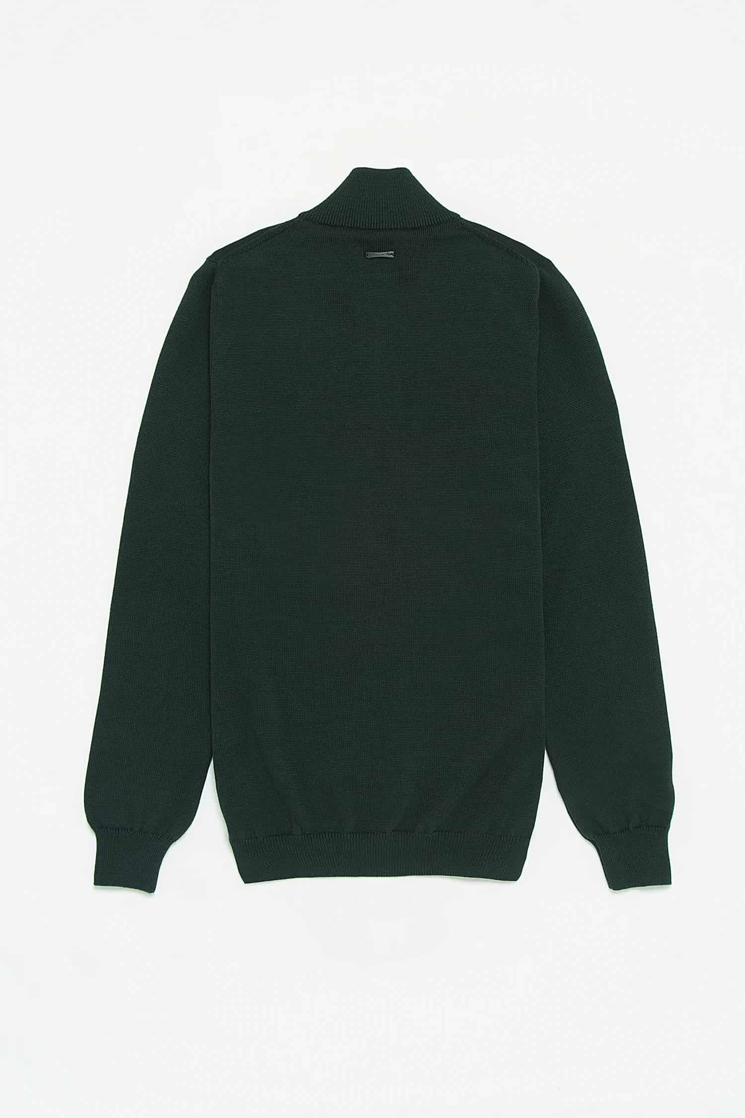 Saco Half Zip Algodón Verde Botella - miniatura 4