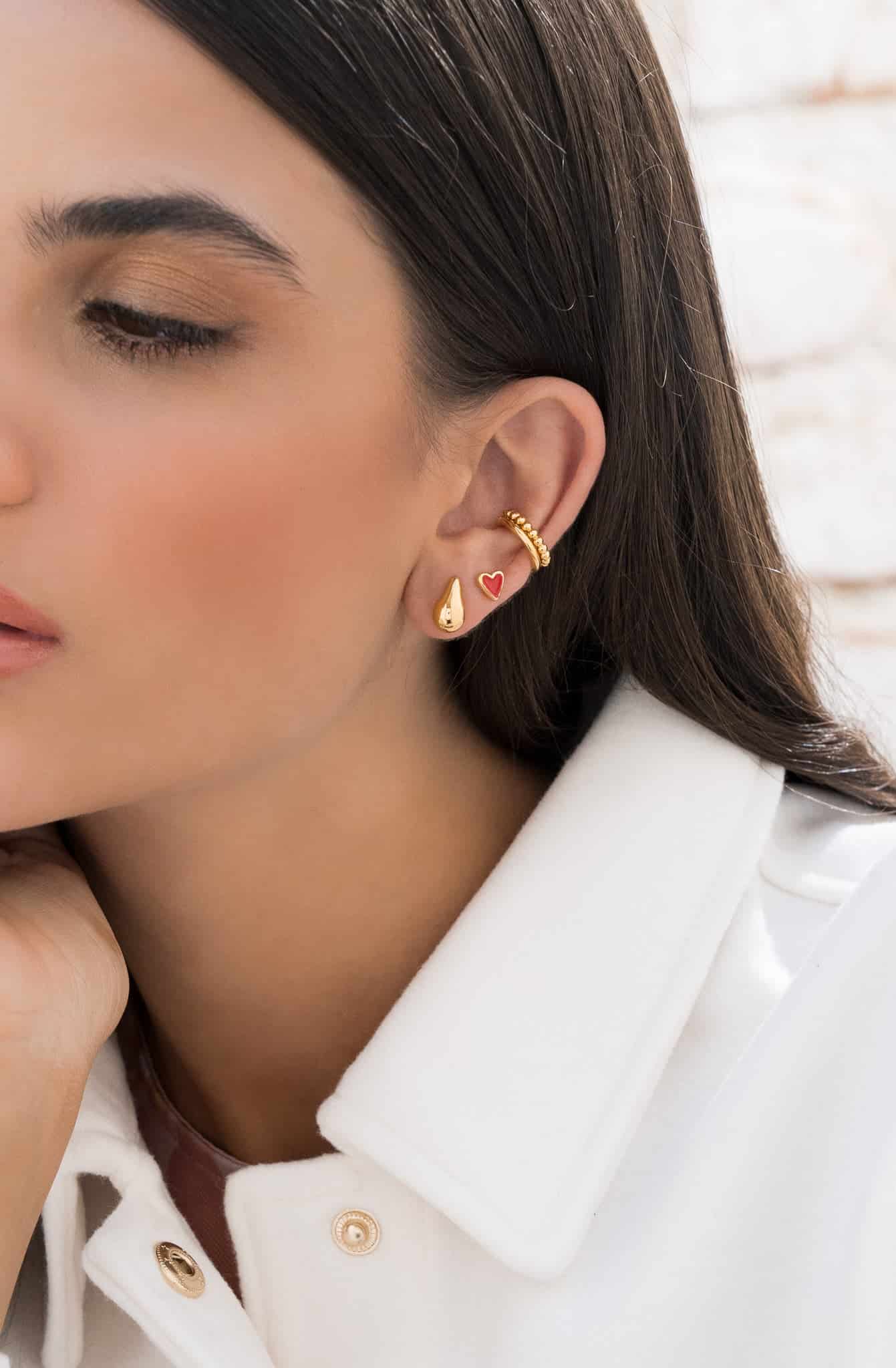 Set X4 Aretes Mini Gota Y Corazón - miniatura 3