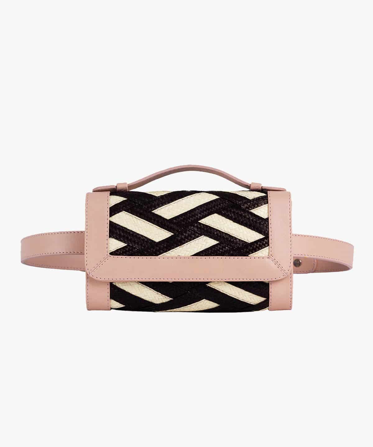 Zenu Belt Bag in Raffia and Leather - miniatura 2