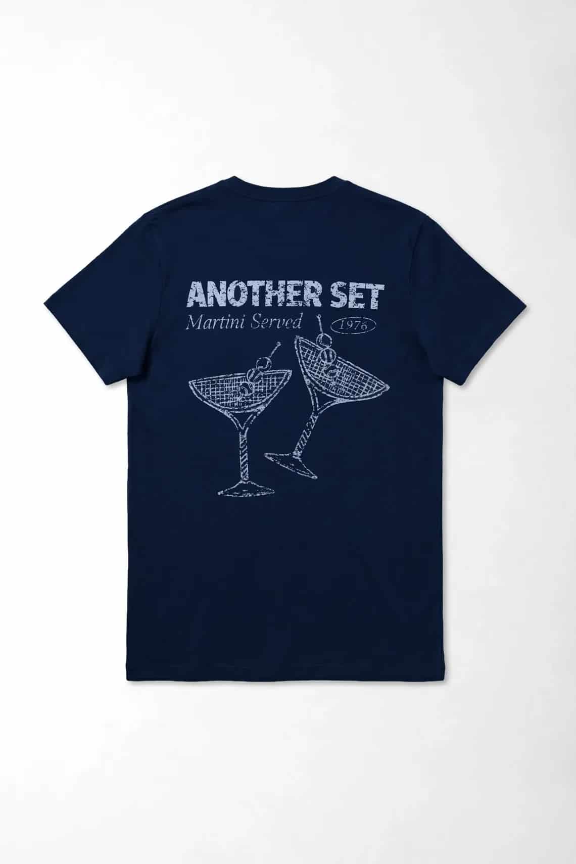 Camiseta corte clásico con mini gráfico de copa en algodón azul marino para hombre - miniatura 3