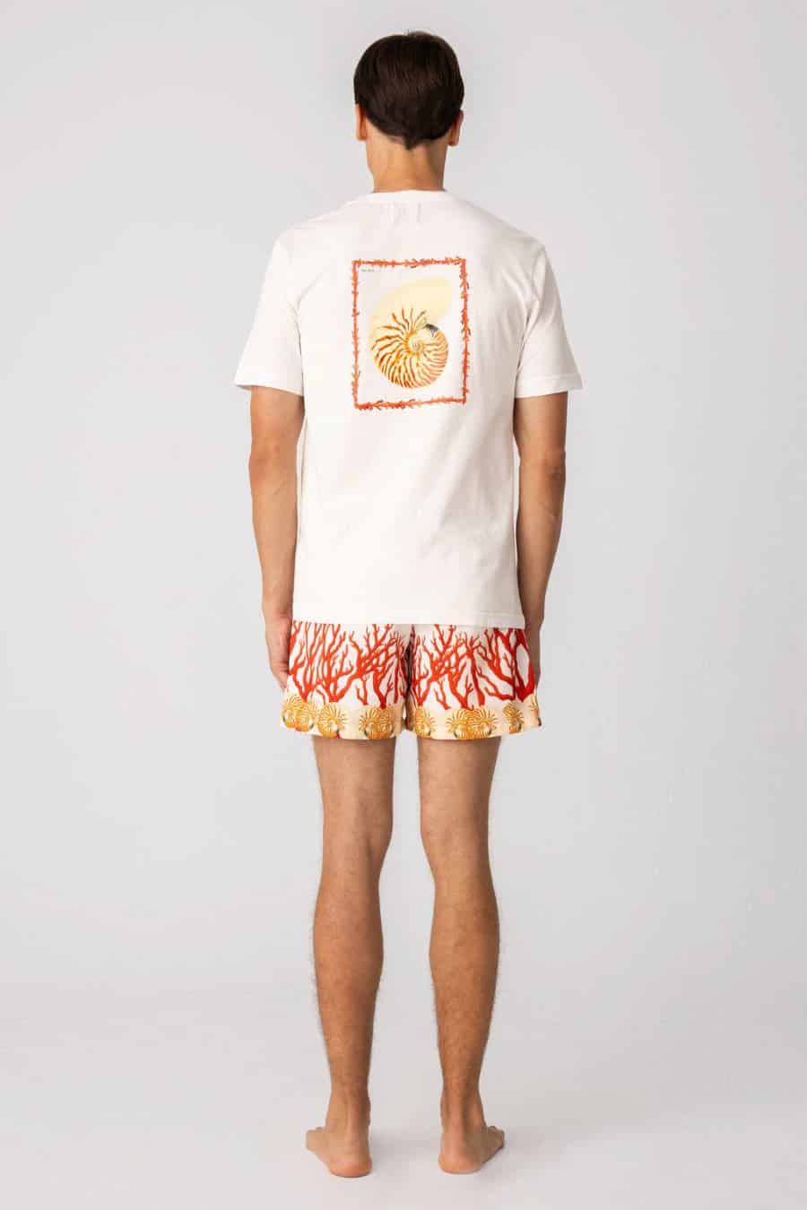 Men's cotton t-shirt white aronnax - miniatura 2