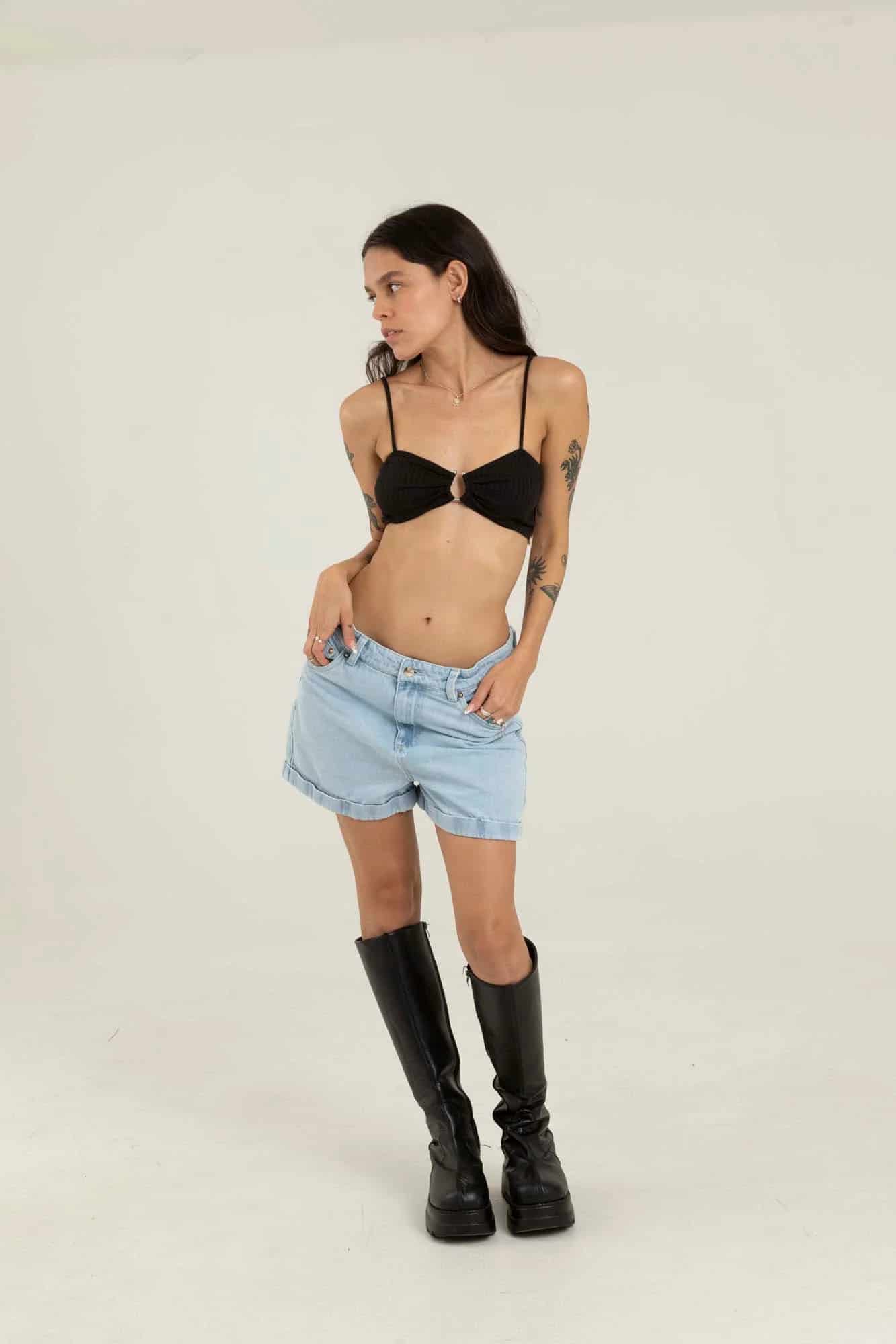 LIGHT WASH DENIM SHORT - miniatura 19