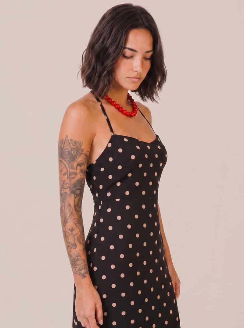 VESTIDO DOTS CAMEL - miniatura 4