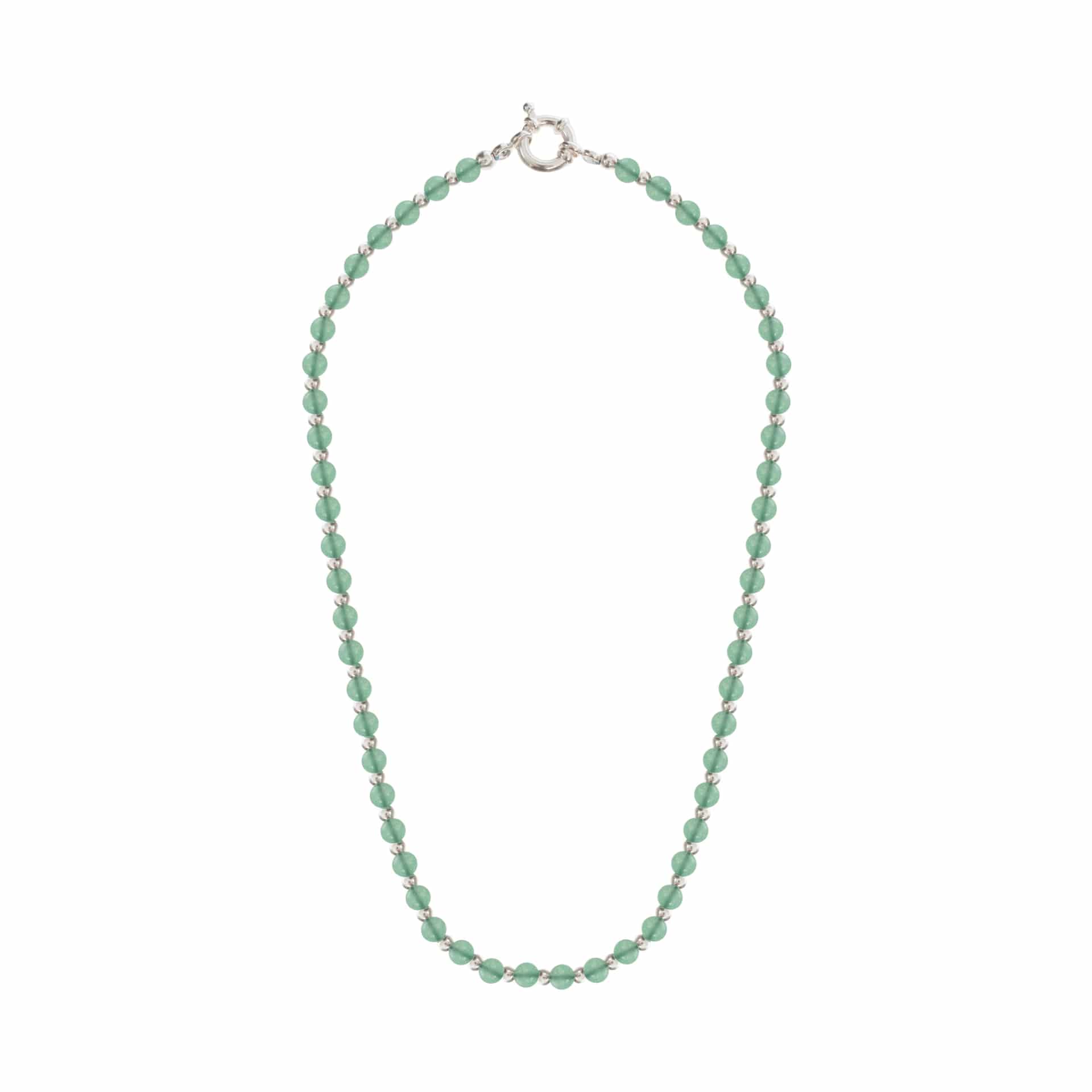 GREEN MIST NECKLACE | COLLAR CON BALINES EN PLATA Y ÁGATAS - miniatura 1