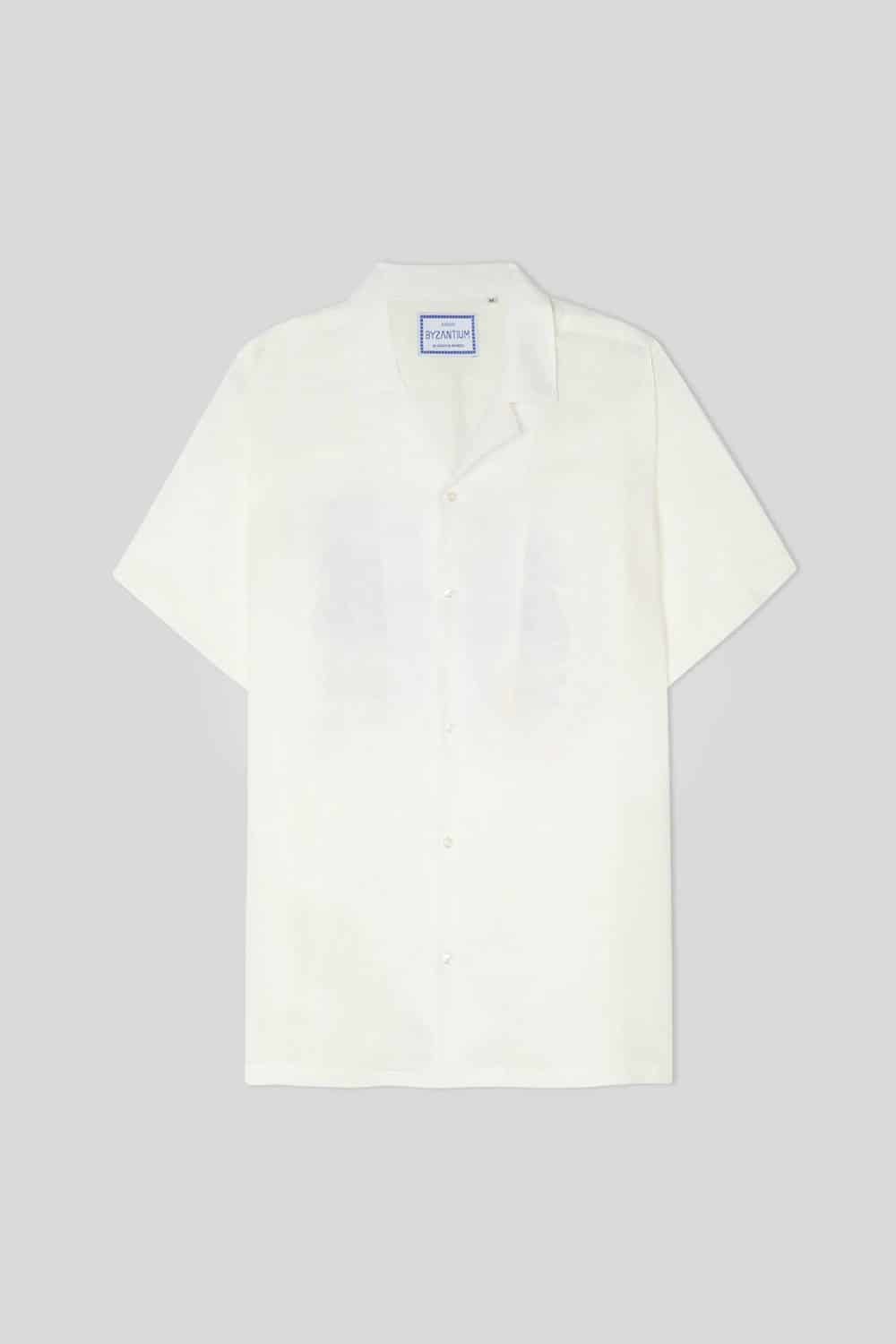 Men's linen shirt white musas - miniatura 3