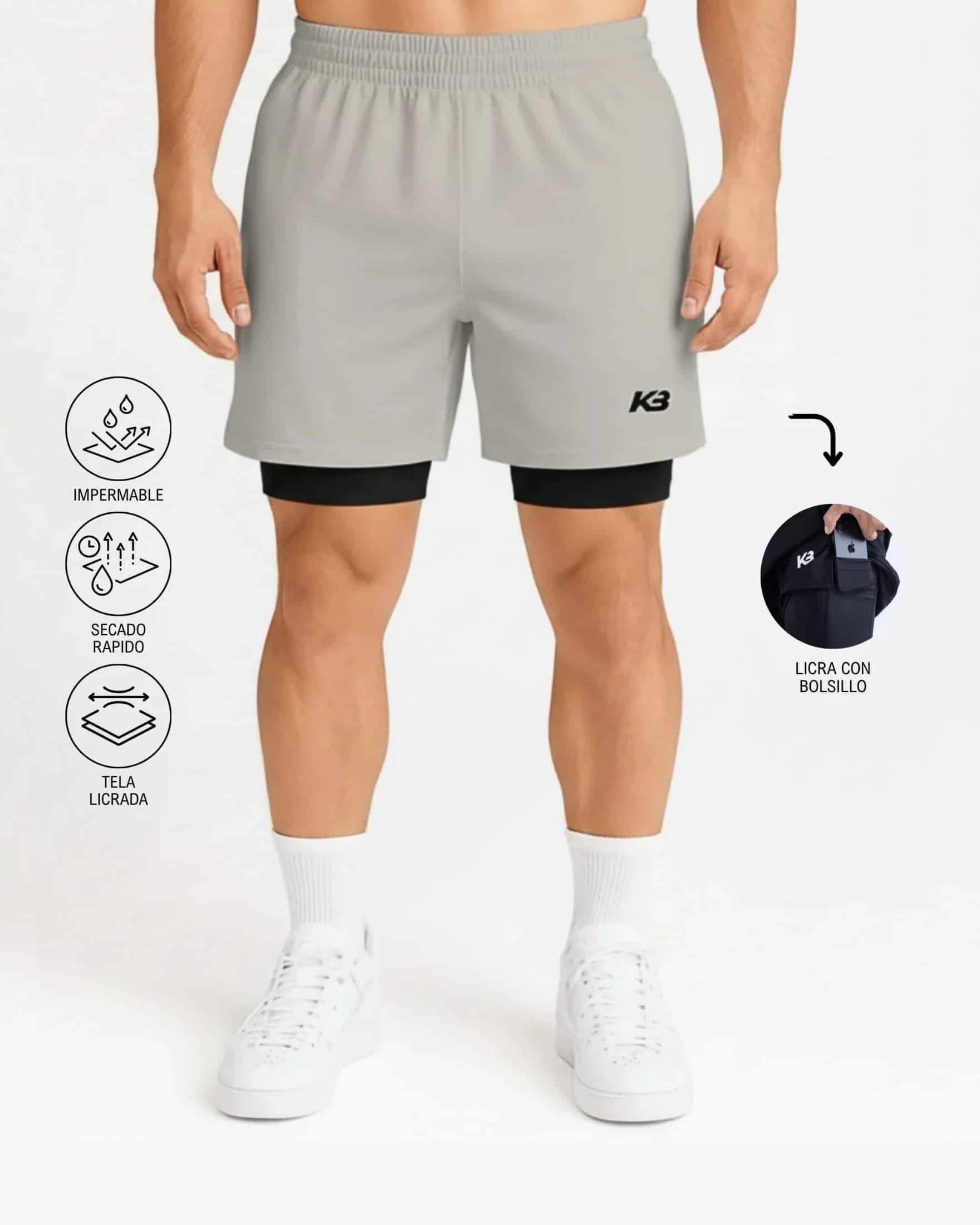 Pantaloneta Con Licra Y Bolsillo┃KBMEN RF.103 - miniatura 11