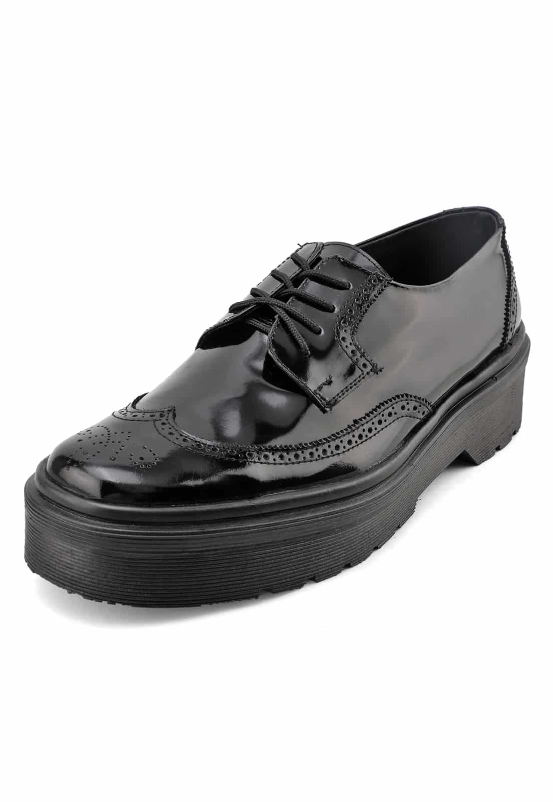 Zapatos oxford negros suela chunky - miniatura 1