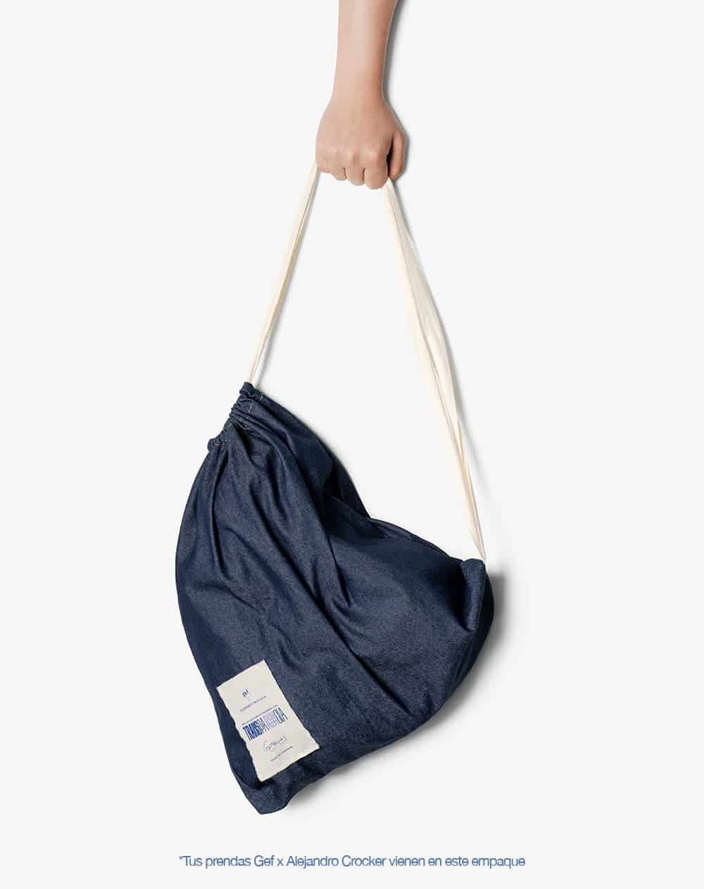 Tote bag denim maxi remanufacturado Gef x Alejandro Crocker mujer - miniatura 9