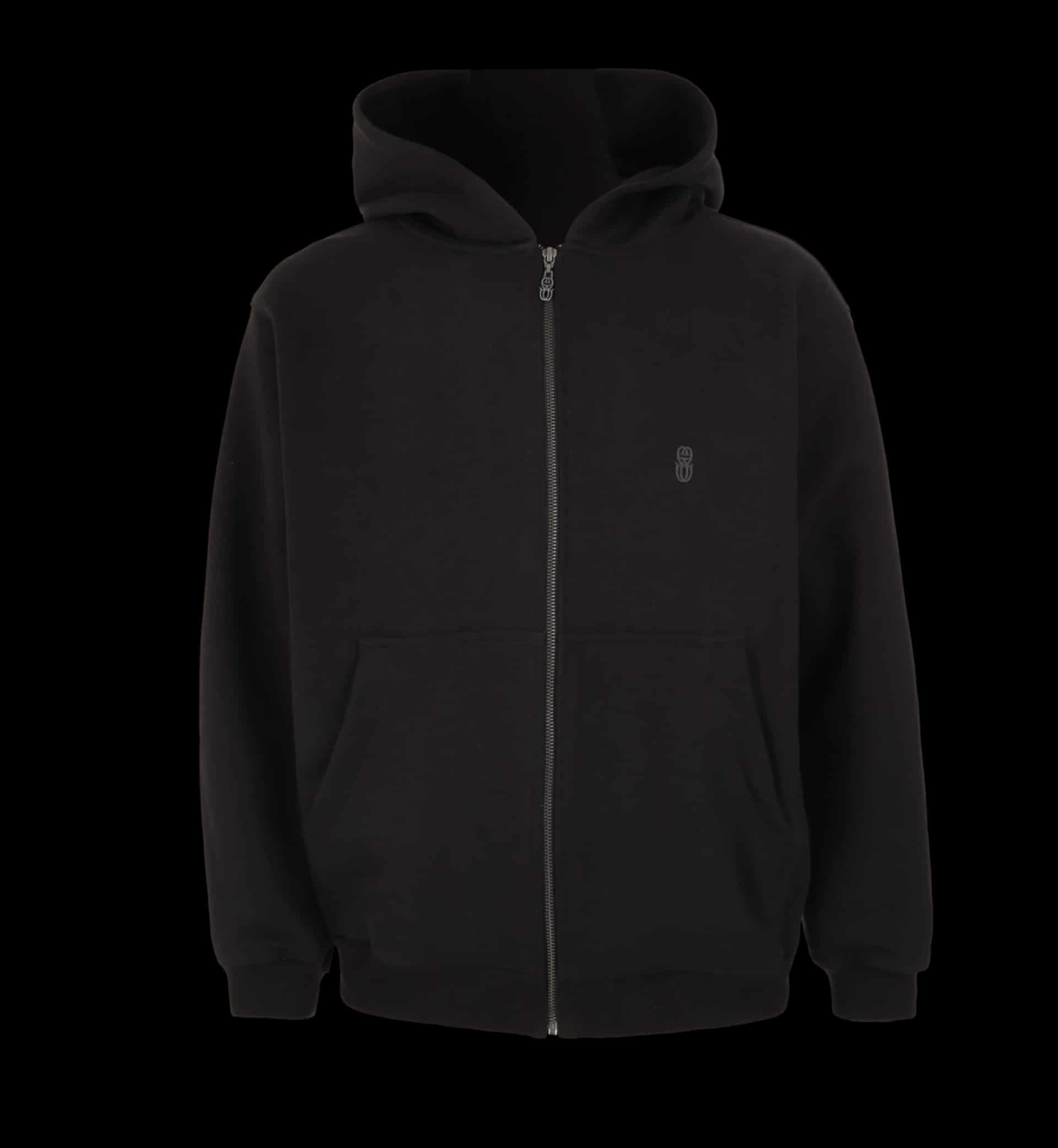 MONOGRAM BLACK ZIPPER HOODIE - miniatura 1