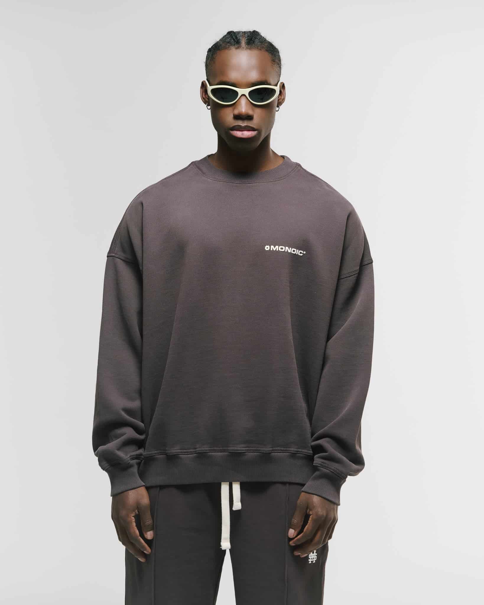 Crewneck Oversized Básico V4 - Café Chocolate - miniatura 2