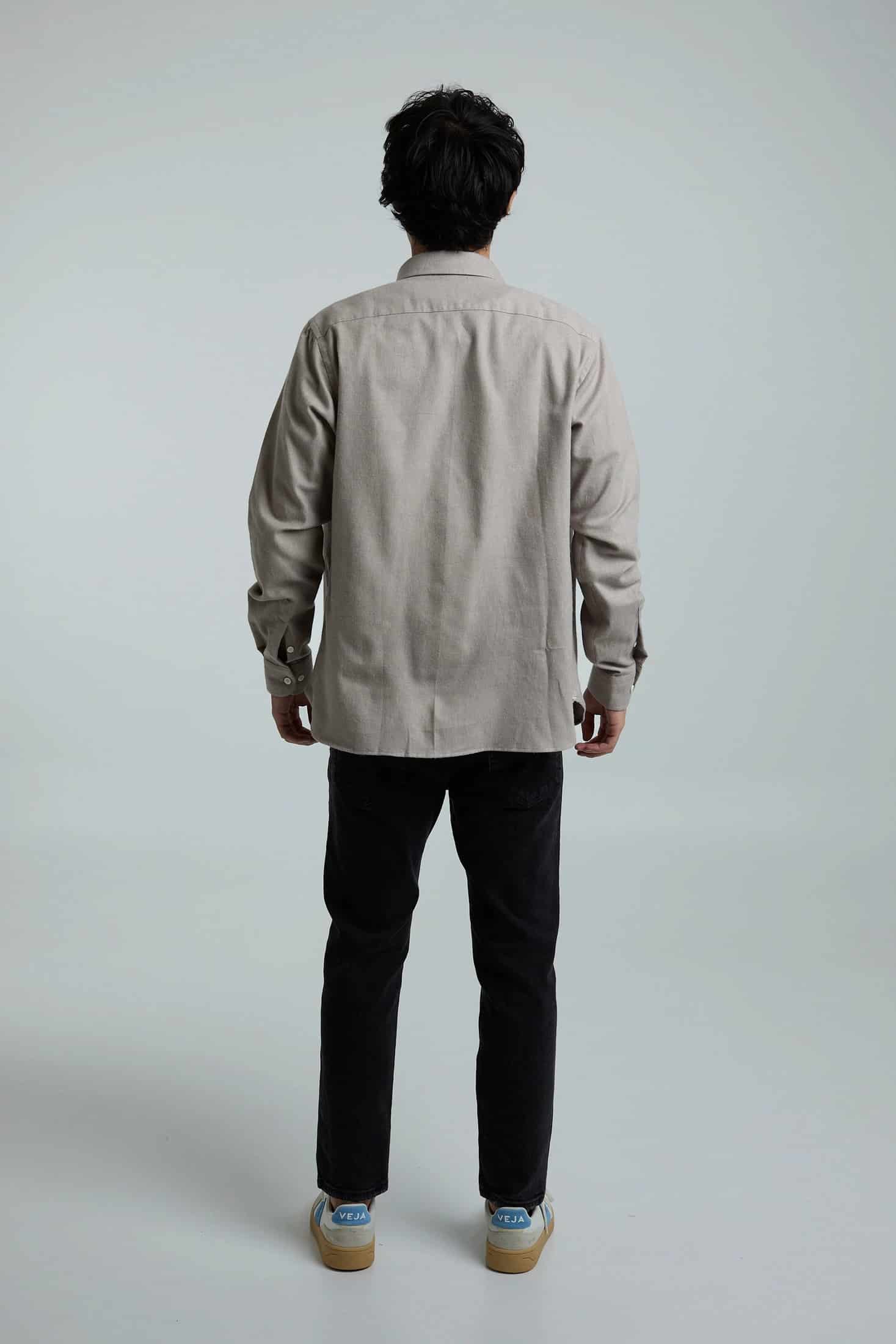 Camisa twill beige - miniatura 4