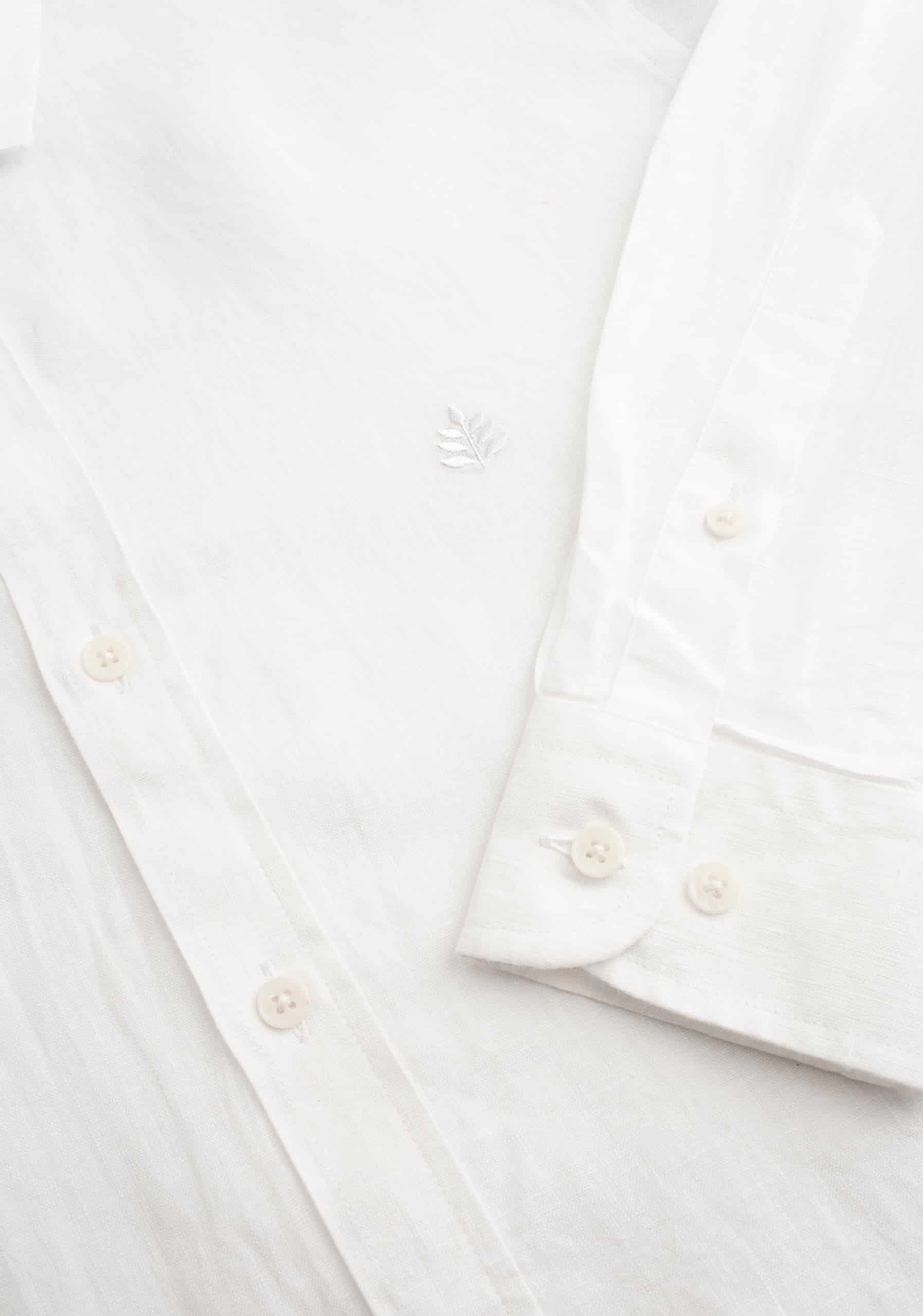 Camisa H Lino Unicolor L-Atn Blanco - miniatura 3