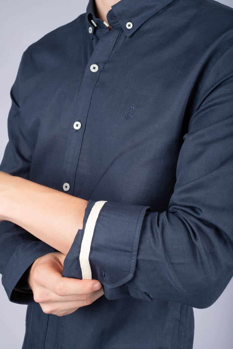 Camisa de Lino Azul Navy - miniatura 2