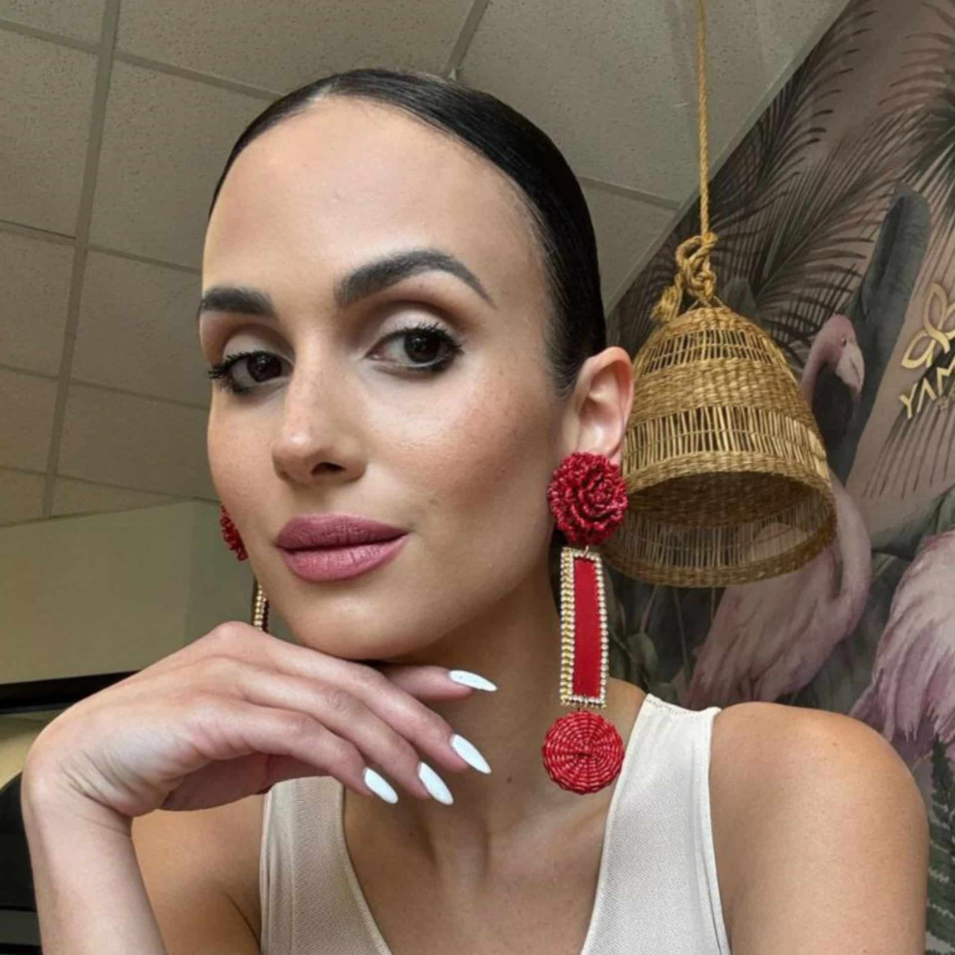 Long Red and Gold Earrings - miniatura 2