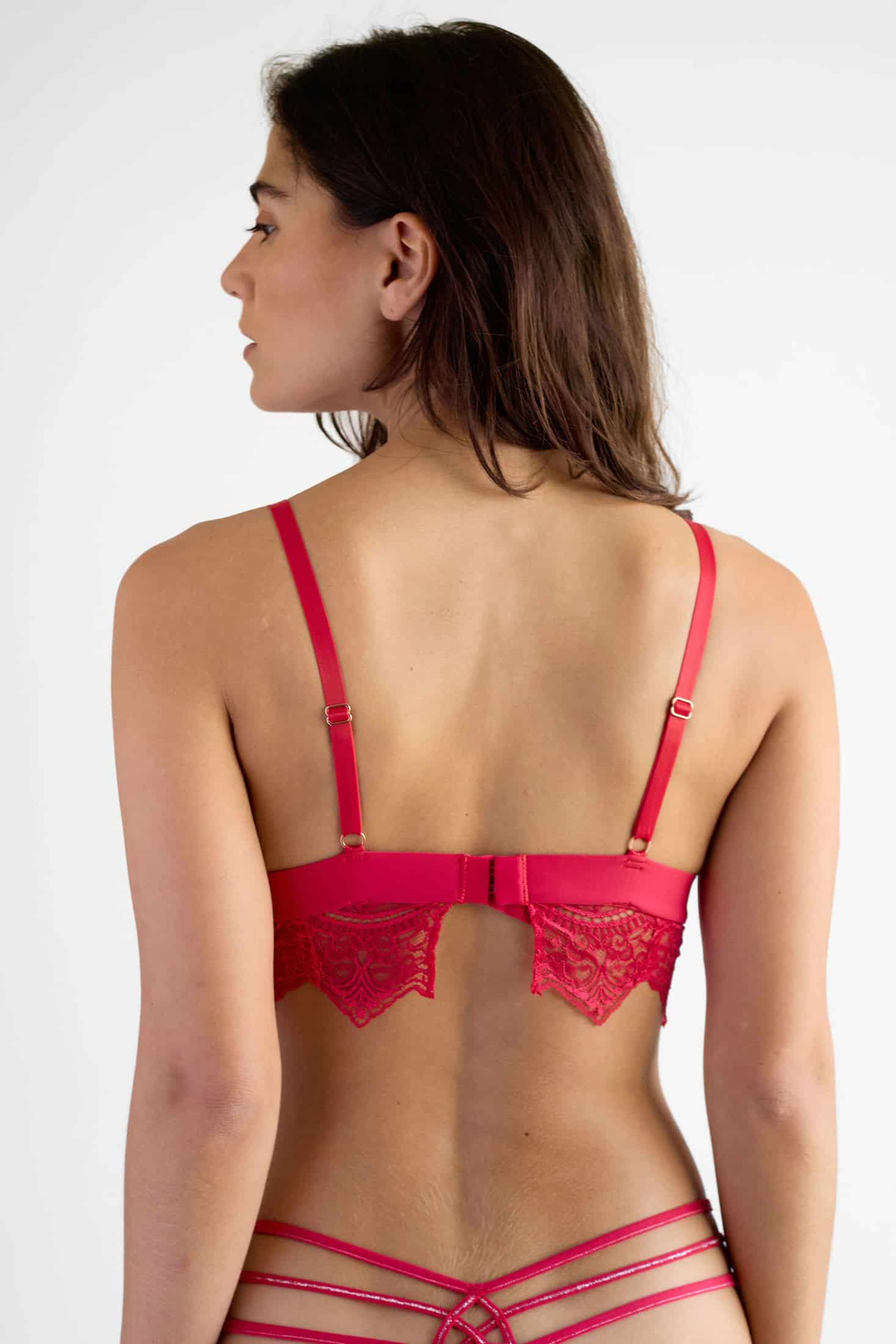 BRALETTE ELLIPSE EN ENCAJE SIN ARO TOTAL COMODIDAD BOREAL ROJO - miniatura 2