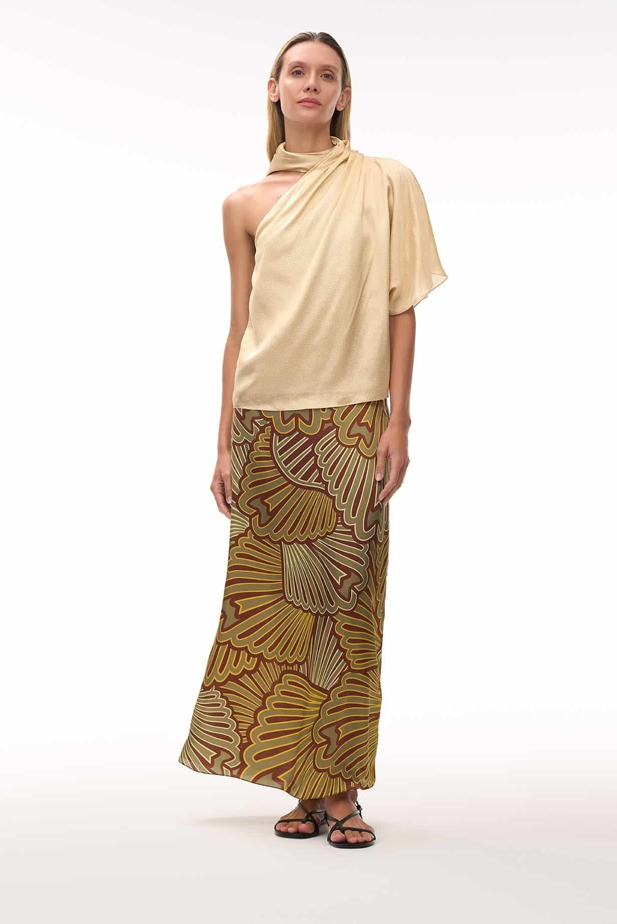 Chiminango Satin Silk Blouse / Butter Reptile - miniatura 2
