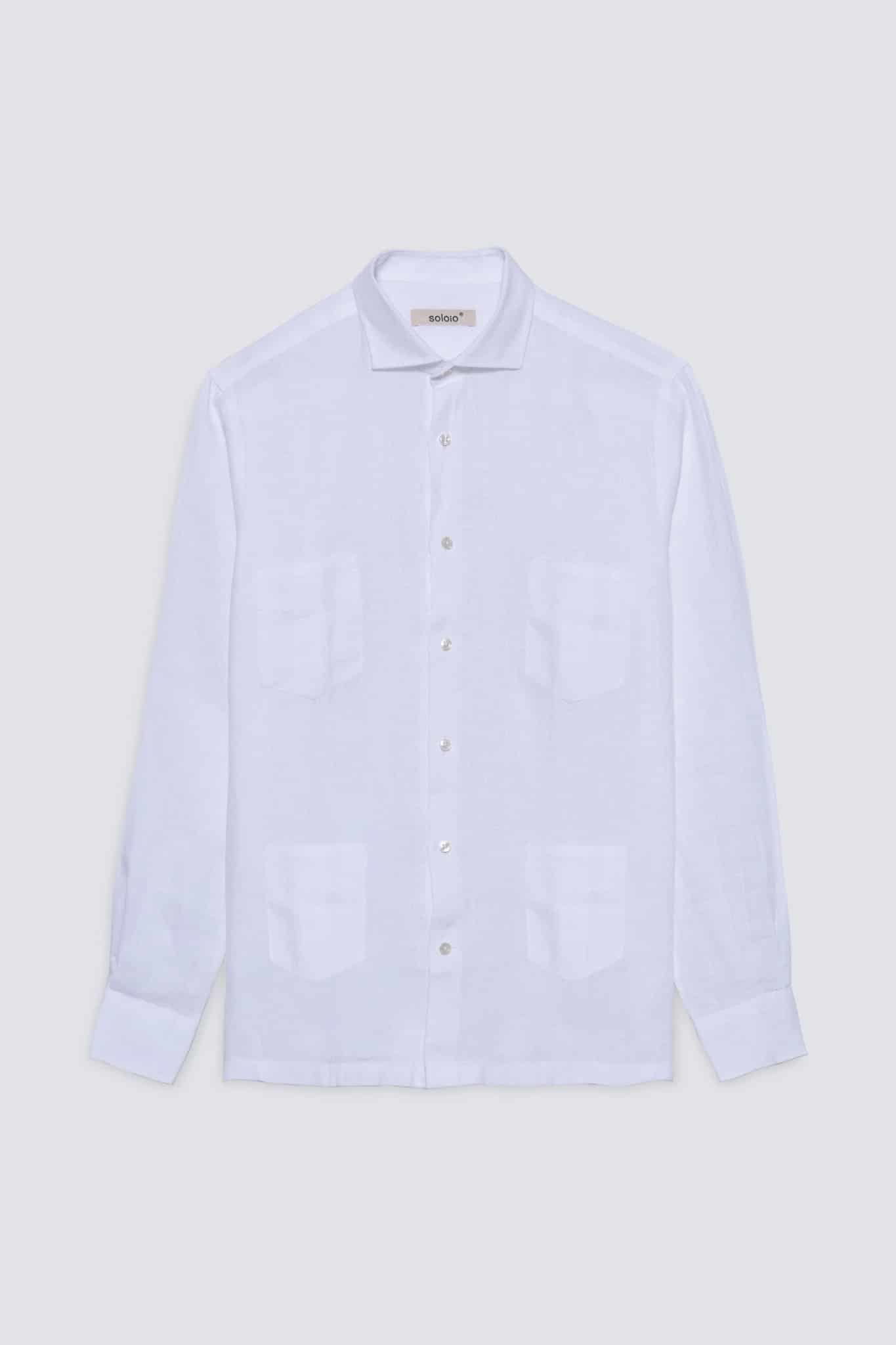 Men's guayabera linen pockets shirt - miniatura 1