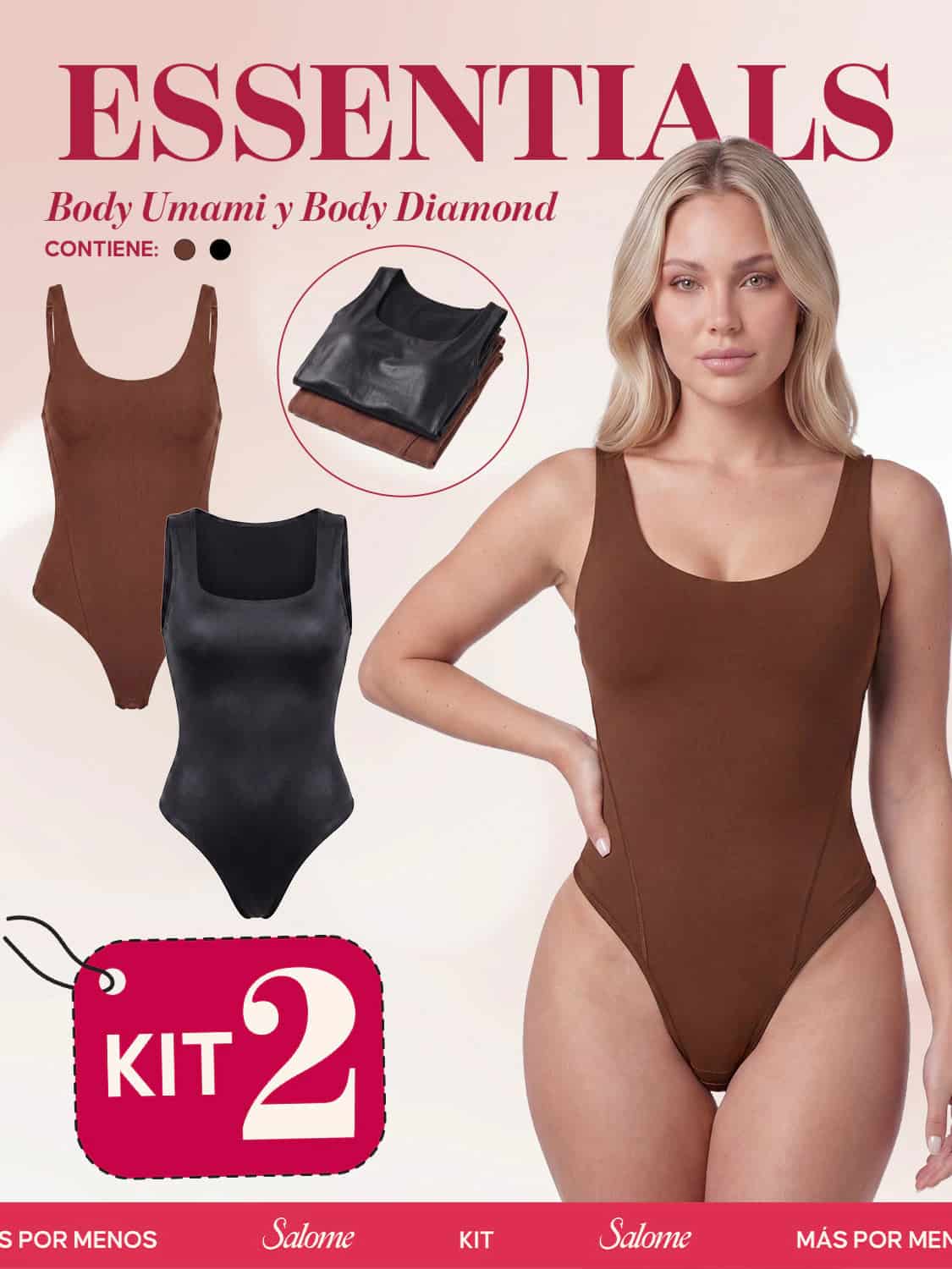 Kit Body Diario Umami Tiras Finas & Diamond Escote Cuadrado | Salome 5005 + 5006 - miniatura 2