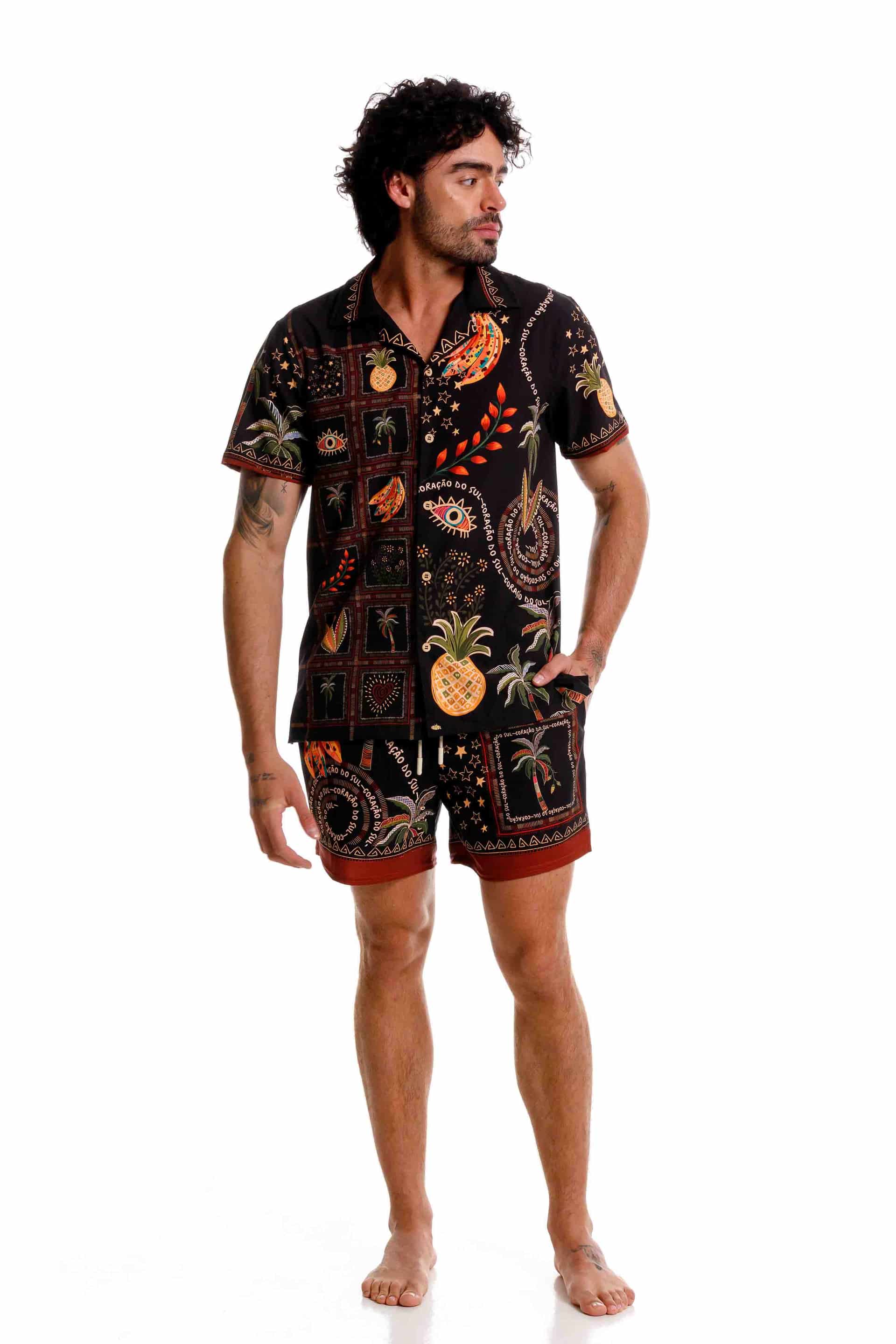 Camisa Playera Samba Negra - miniatura 5