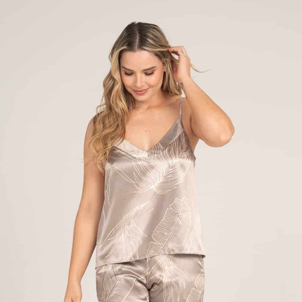 Camisa Satin Tiras Paraiso. - miniatura 1