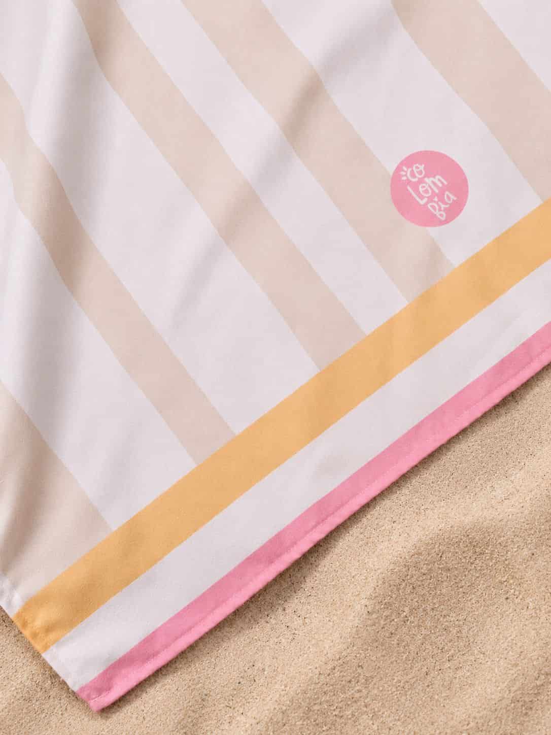 Toalla Estampada Rayas Beige - miniatura 5