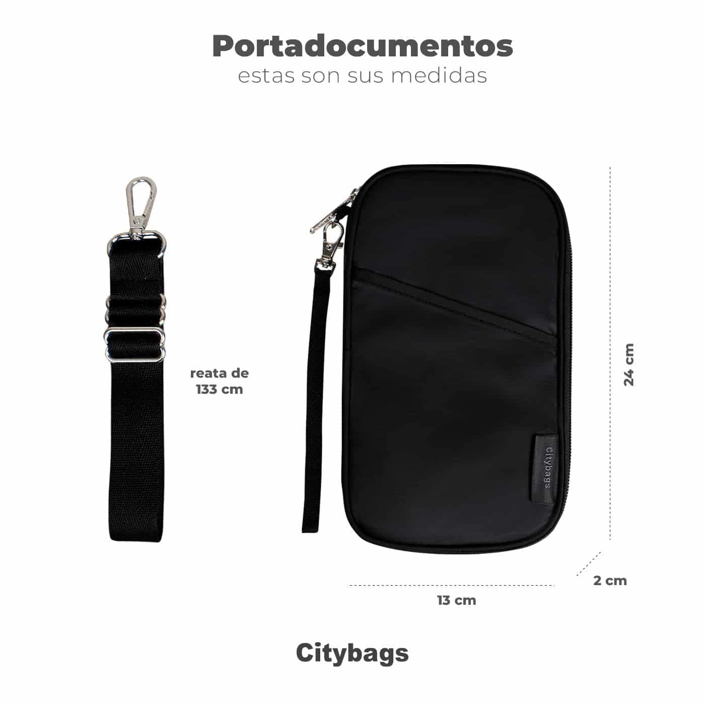 Portadocumentos de Viaje Light Negro Citybags - miniatura 4