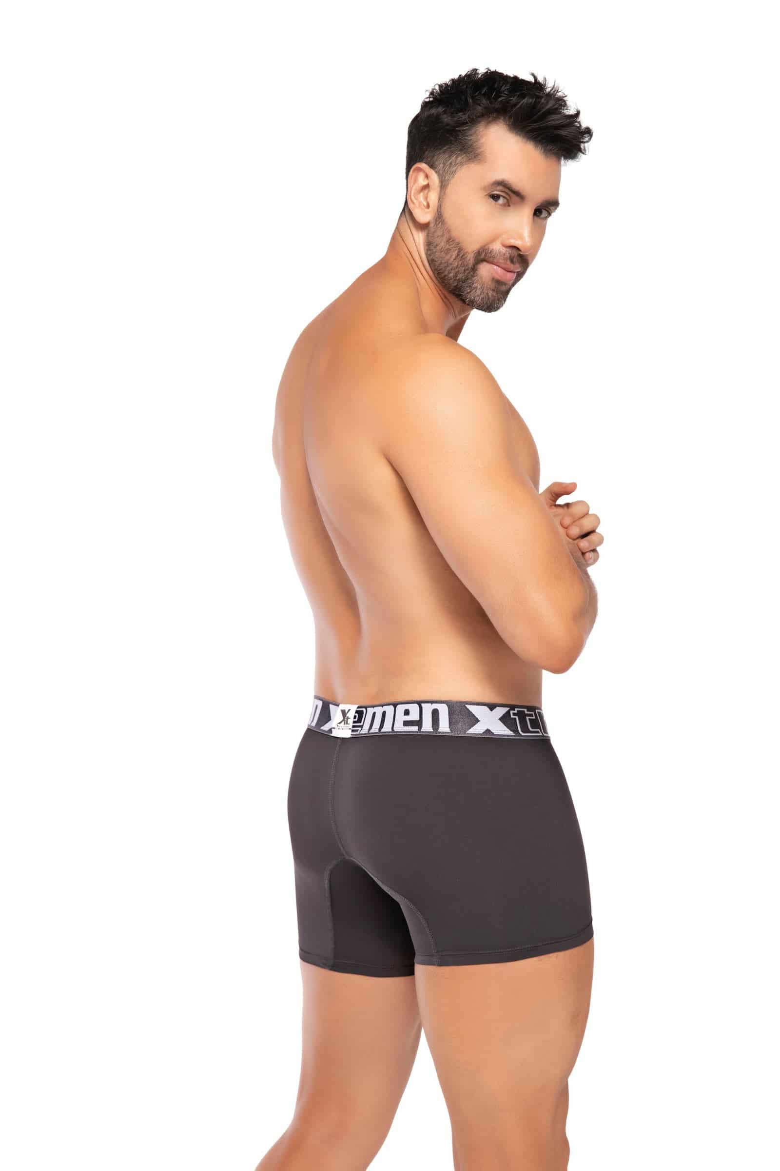 BOXER CLASICO CORTO NYLON GRIS OSC - miniatura 2