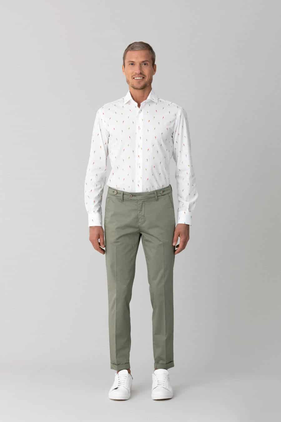 Men's cotton pants military green mauro - miniatura 5