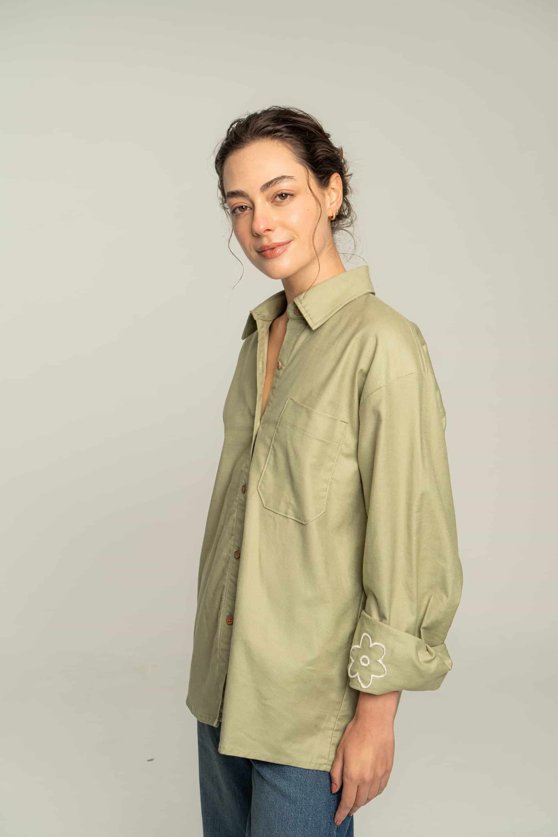 Camisa flor verde - miniatura 5